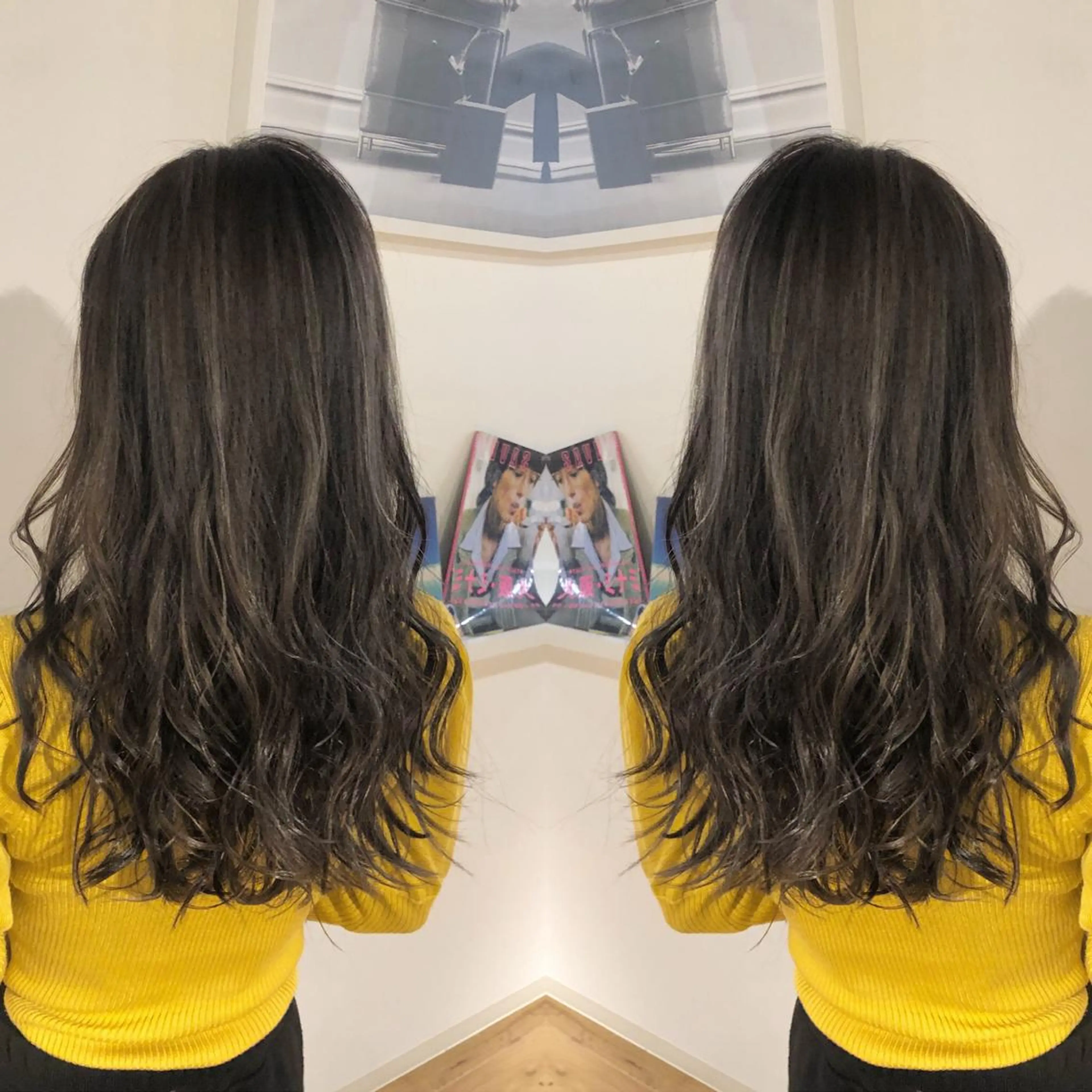 ロング カラー ハイライトカラー ハイライト カット ヘアカラー トリートメント ブリーチ特化 梅田本多翔のヘアスタイル