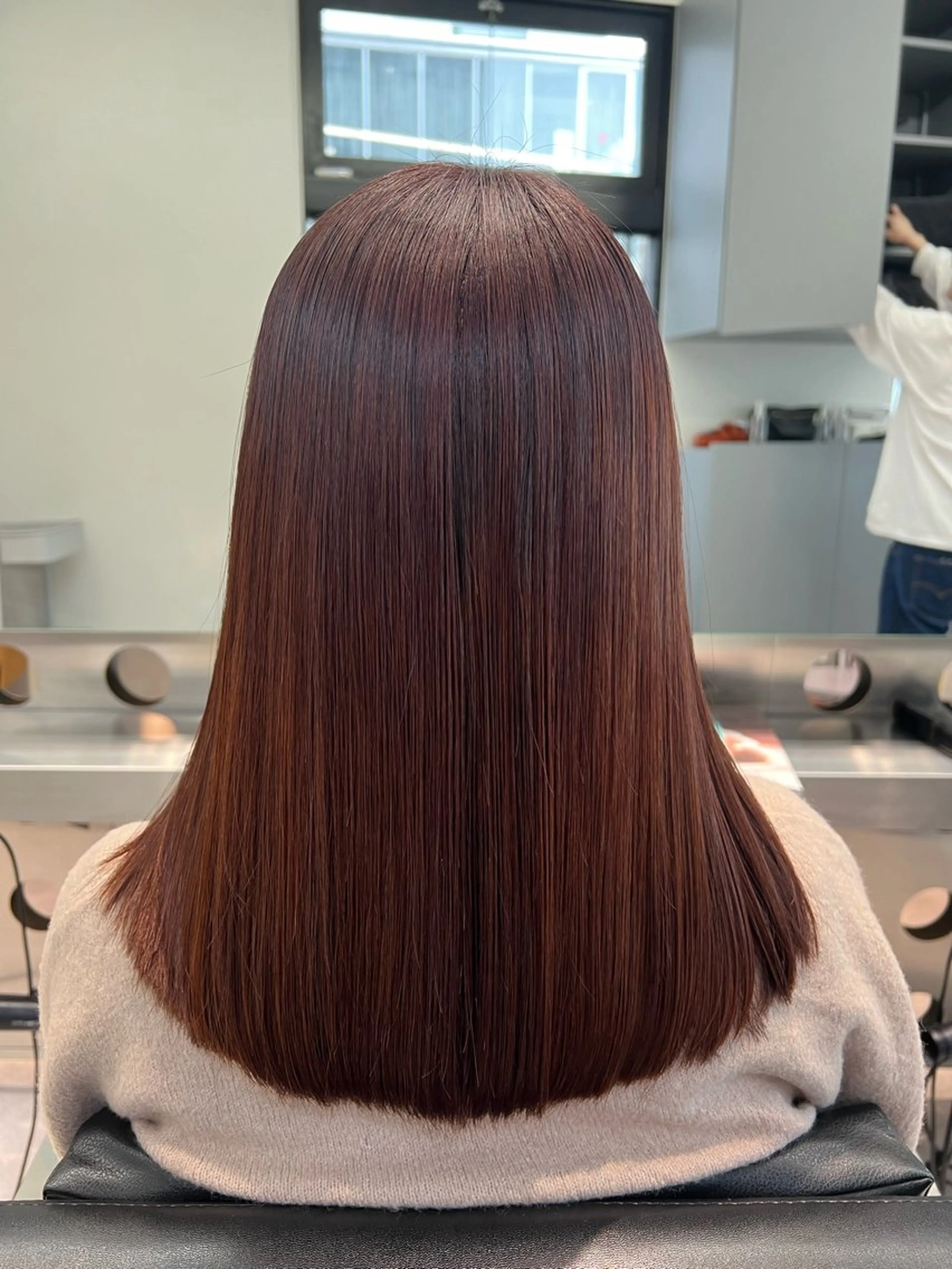 ミディアム 酸性ストレート 縮毛矯正 堀江 /木下椋麻のヘアスタイル