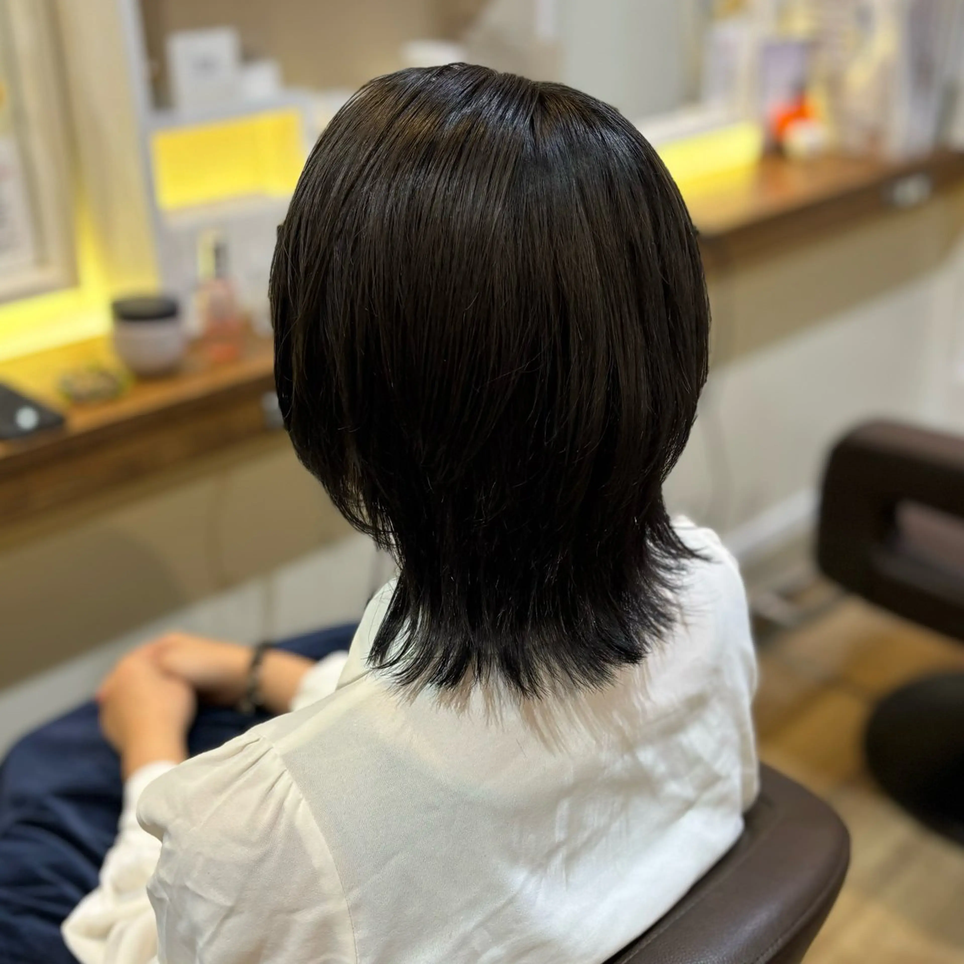 ミディアム 🎀ハイトーン/ 艶カラー/夕月🎀のヘアスタイル