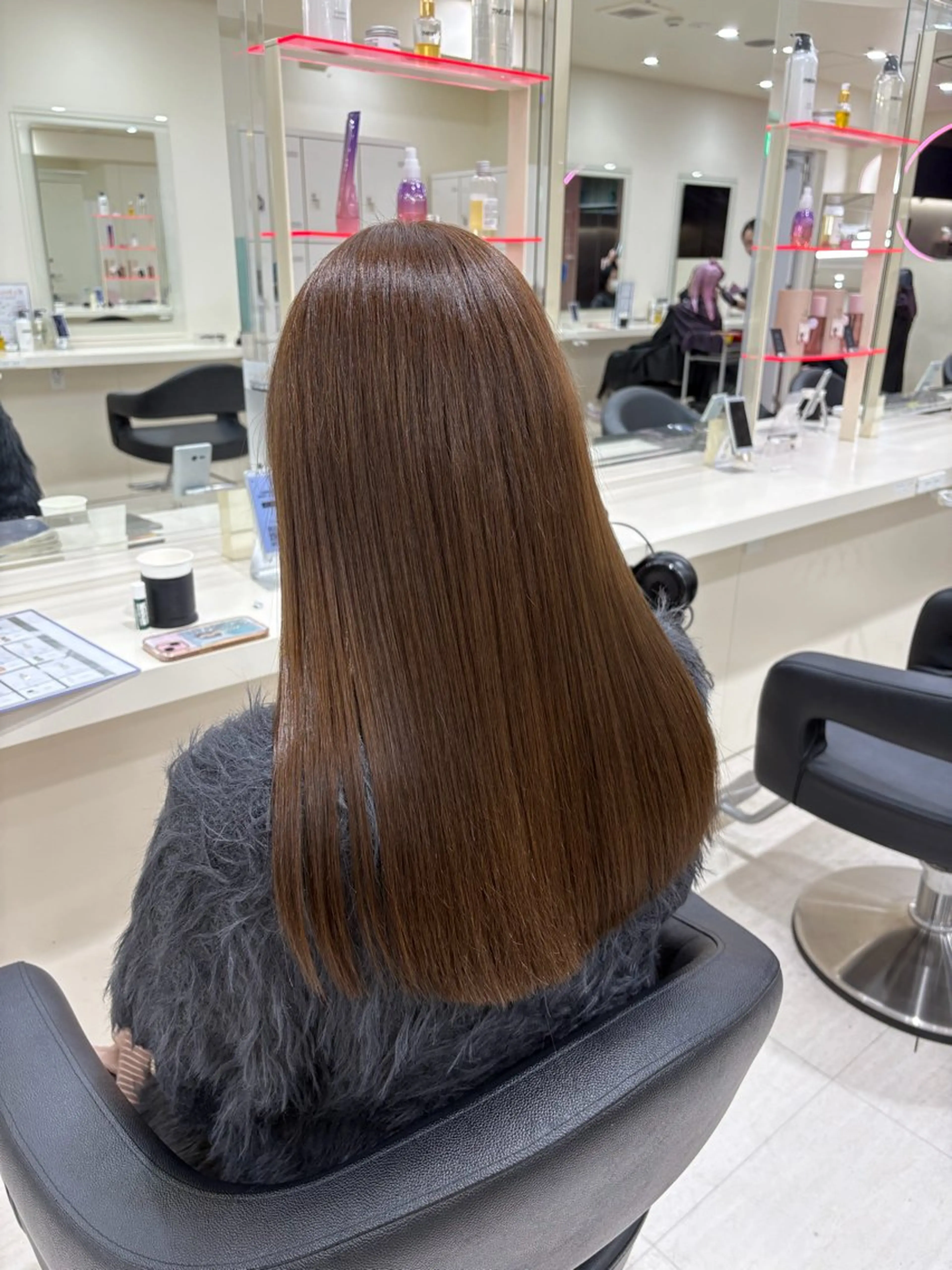 ミディアム カラー ヘアアレンジ ヘアカラー トリートメント くれは ワンカラー/髪質改善のヘアスタイル