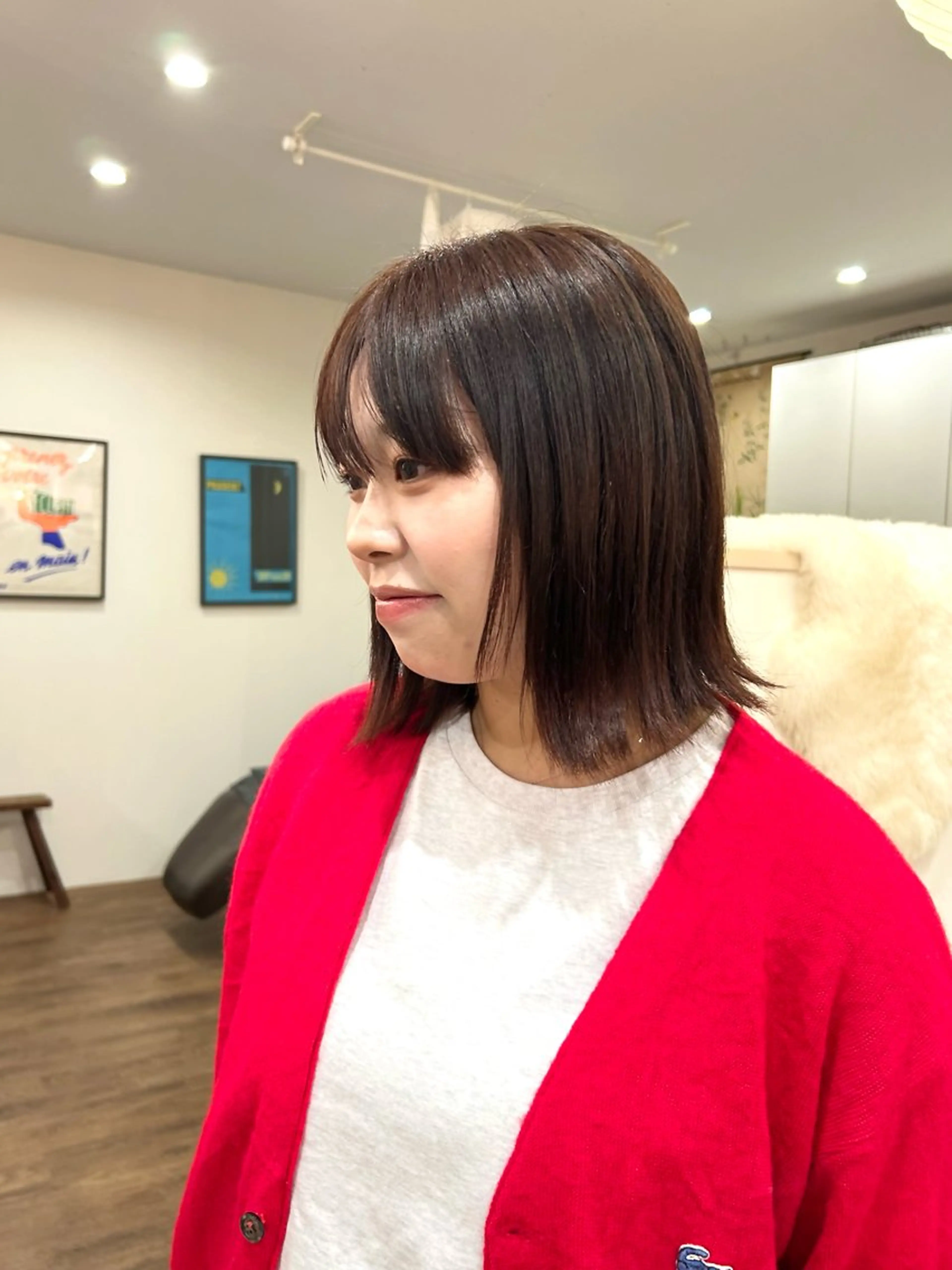 カラー ブラウンカラー 久保田 優のヘアスタイル