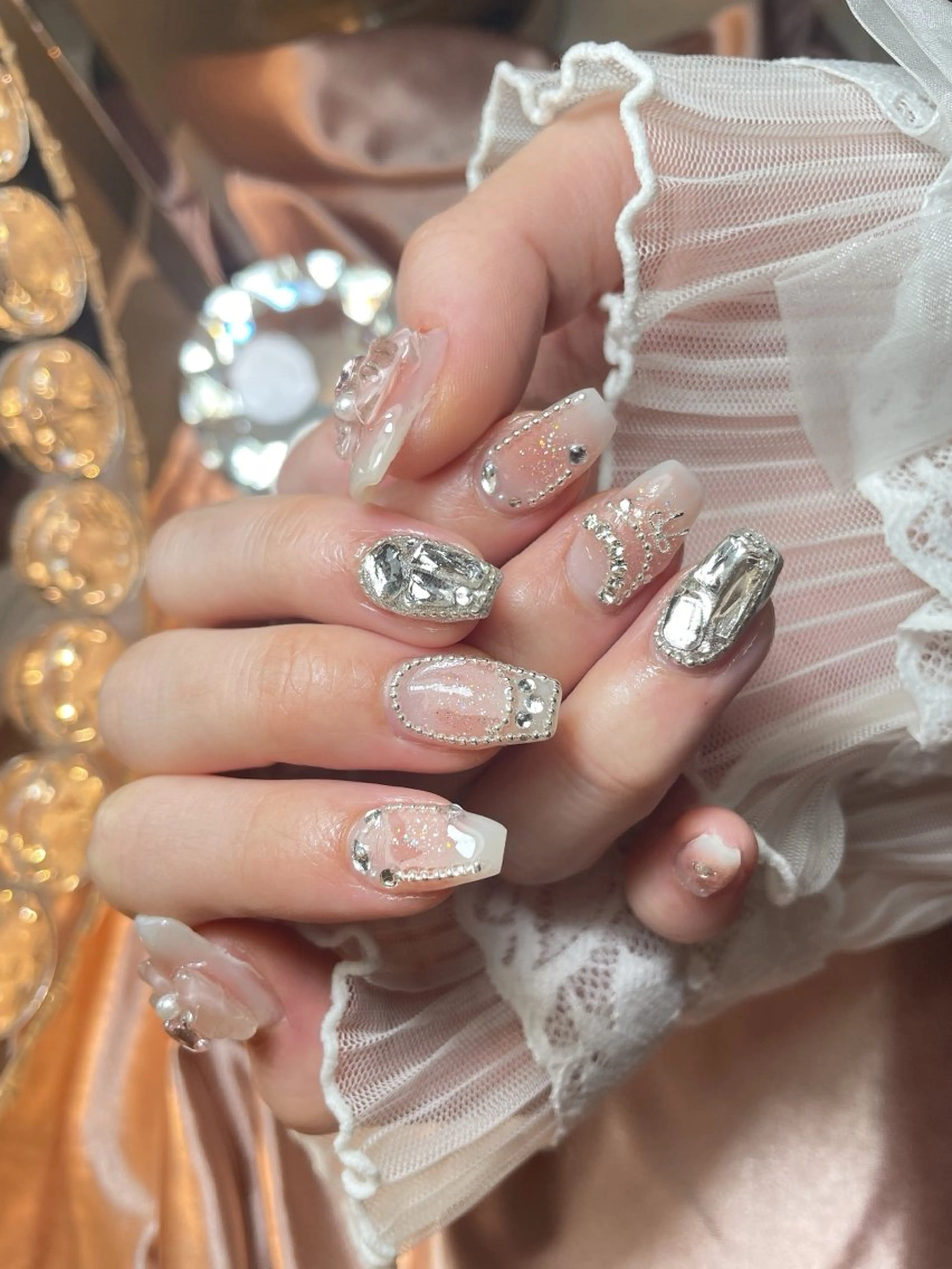 ネイル 23時まで❤︎韓国、 ワンホンネイルのネイルデザイン