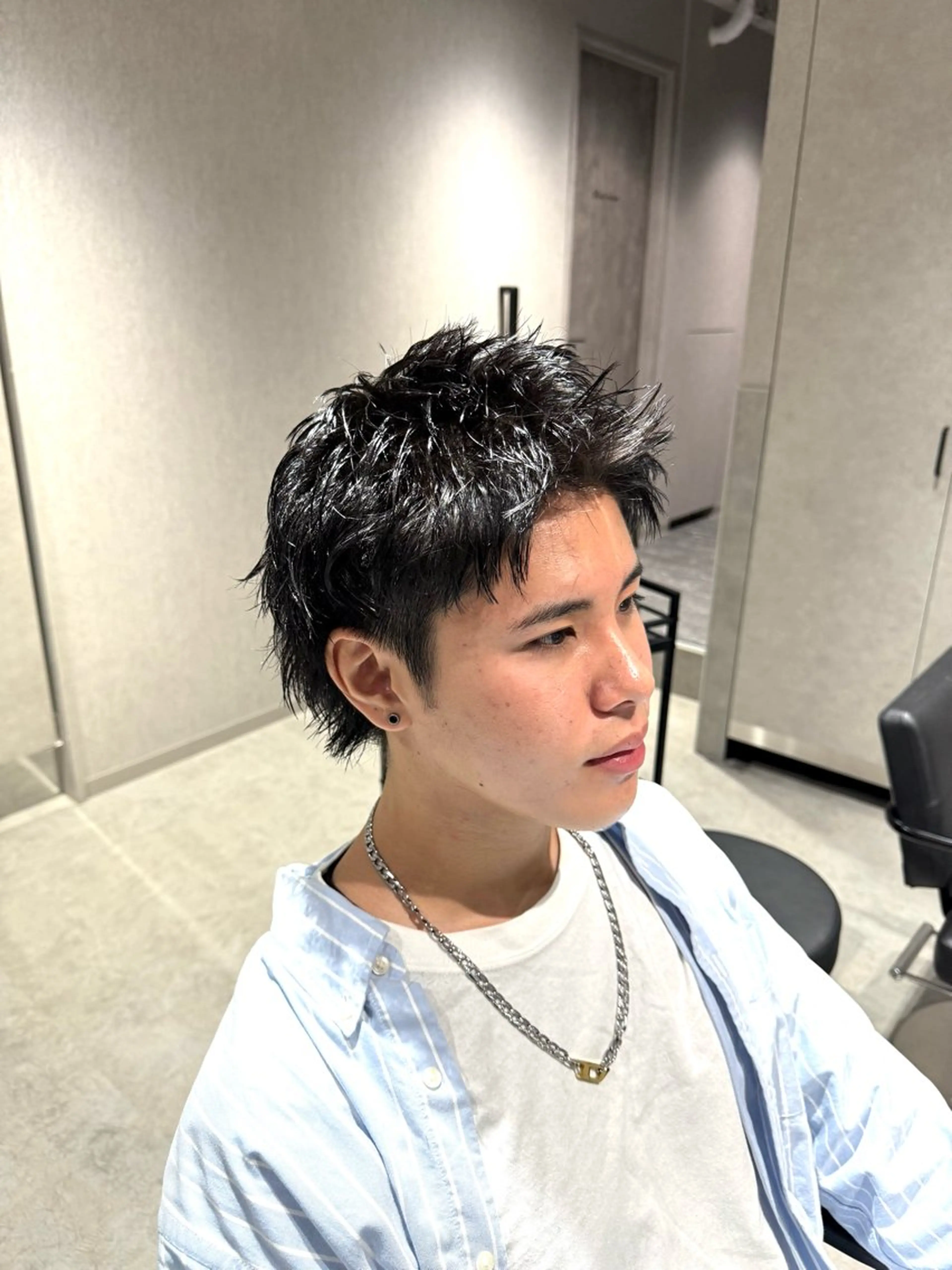 ショート パーマ メンズ メンズパーマ スパイキーショート メンズウルフカット ショートヘア ウルフカット カット メンズパーマ職人 パーマ🔥ritaのヘアスタイル