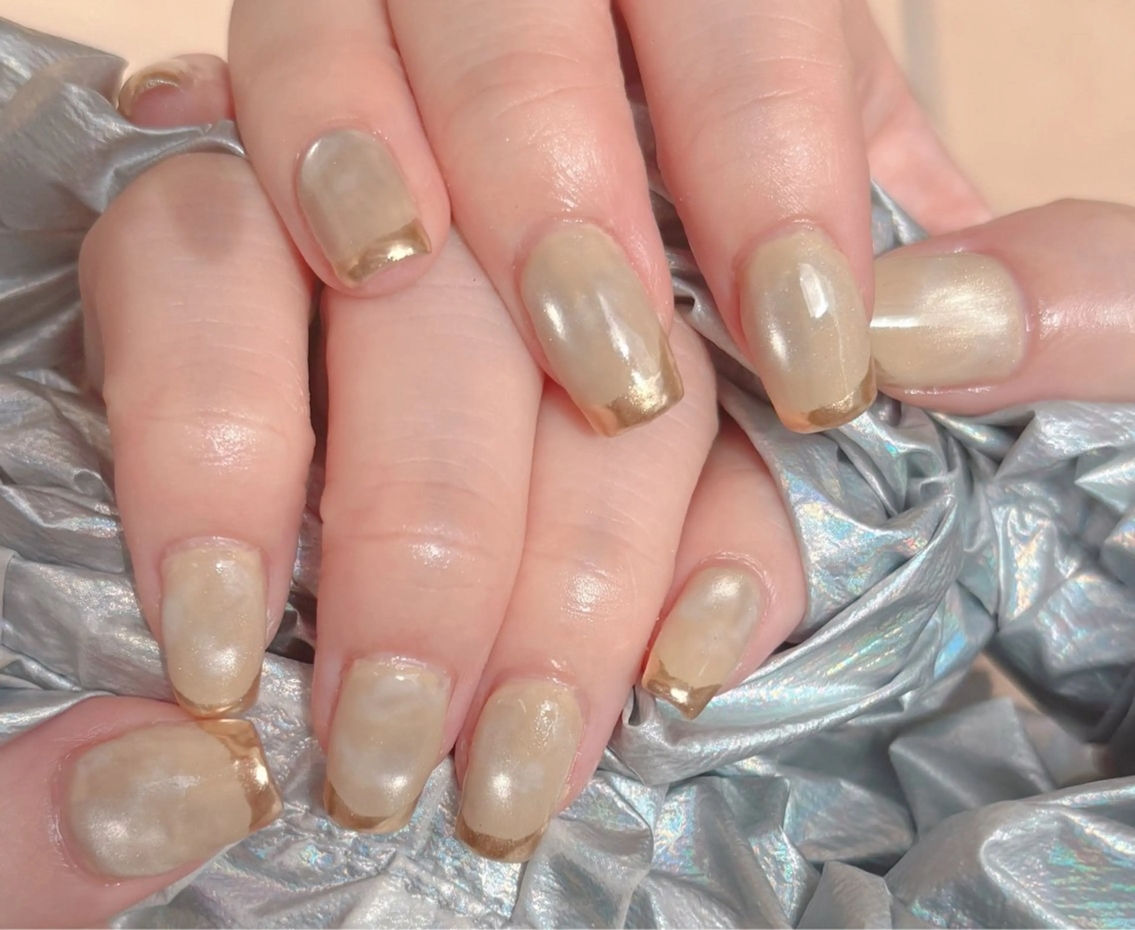 ネイル フレンチネイル マグネットネイル ビー玉ネイル ミラーネイル シンプルネイル mint nail pecoのネイルデザイン