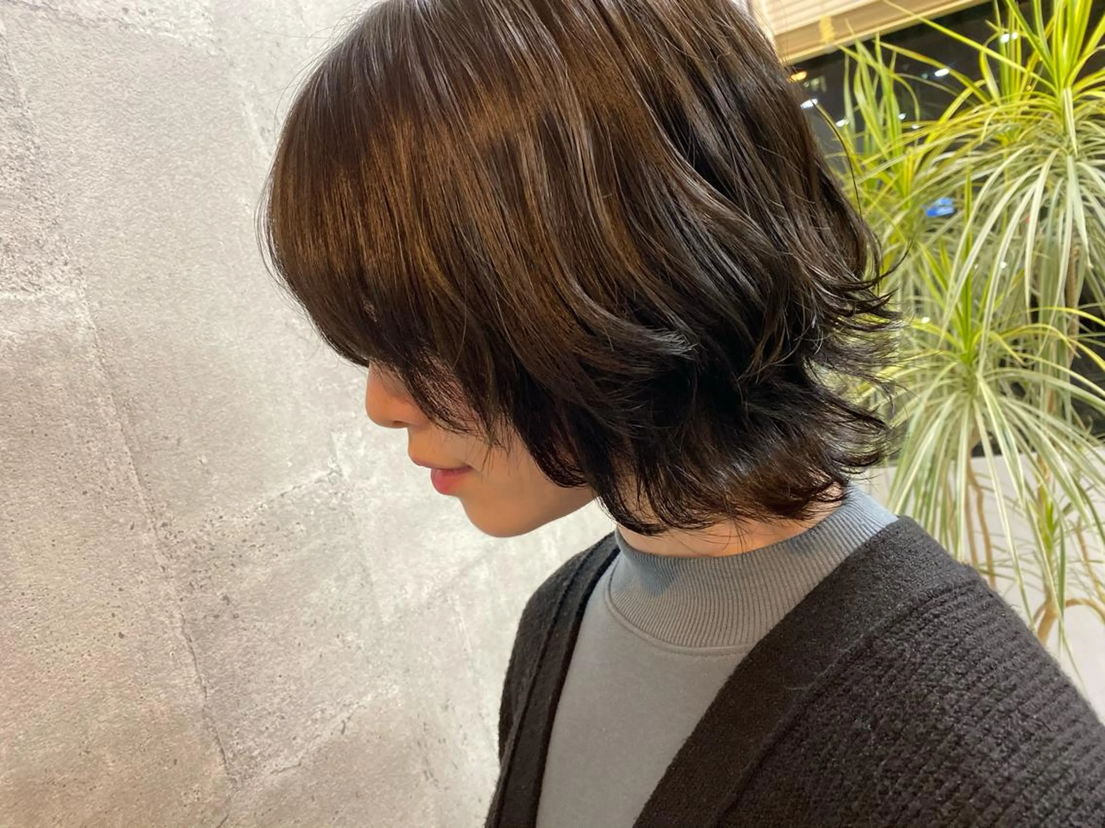 ミディアム ウルフカット メンズカット 鈴木ルナのヘアスタイル