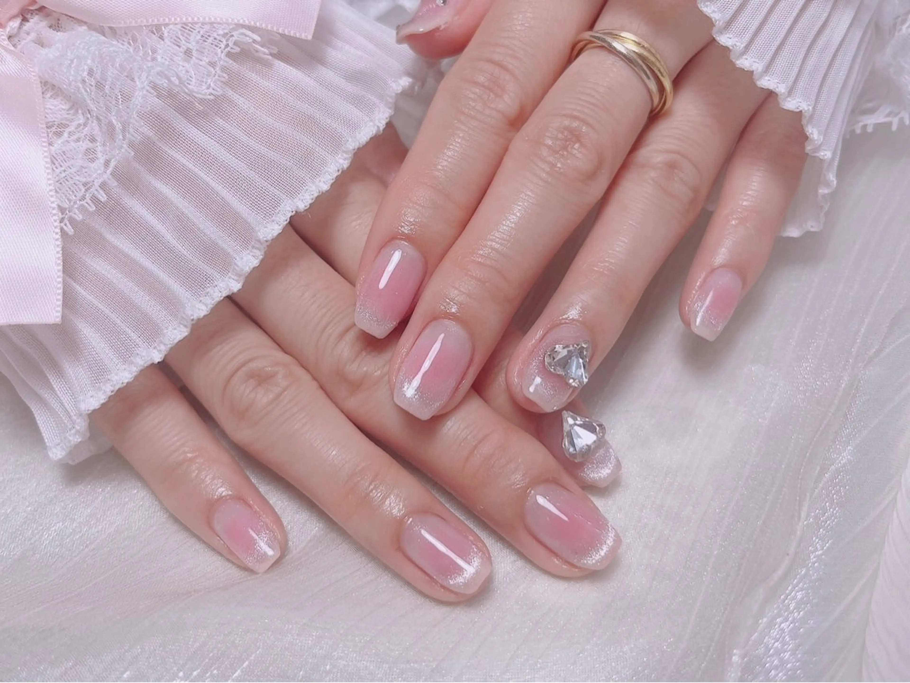 💖大人気💖[チップ長さ出し]ワンホンネイル➕マグネットグラorマグネットフレンチorラメ入り❣️ソフトジェルオフ込みの写真