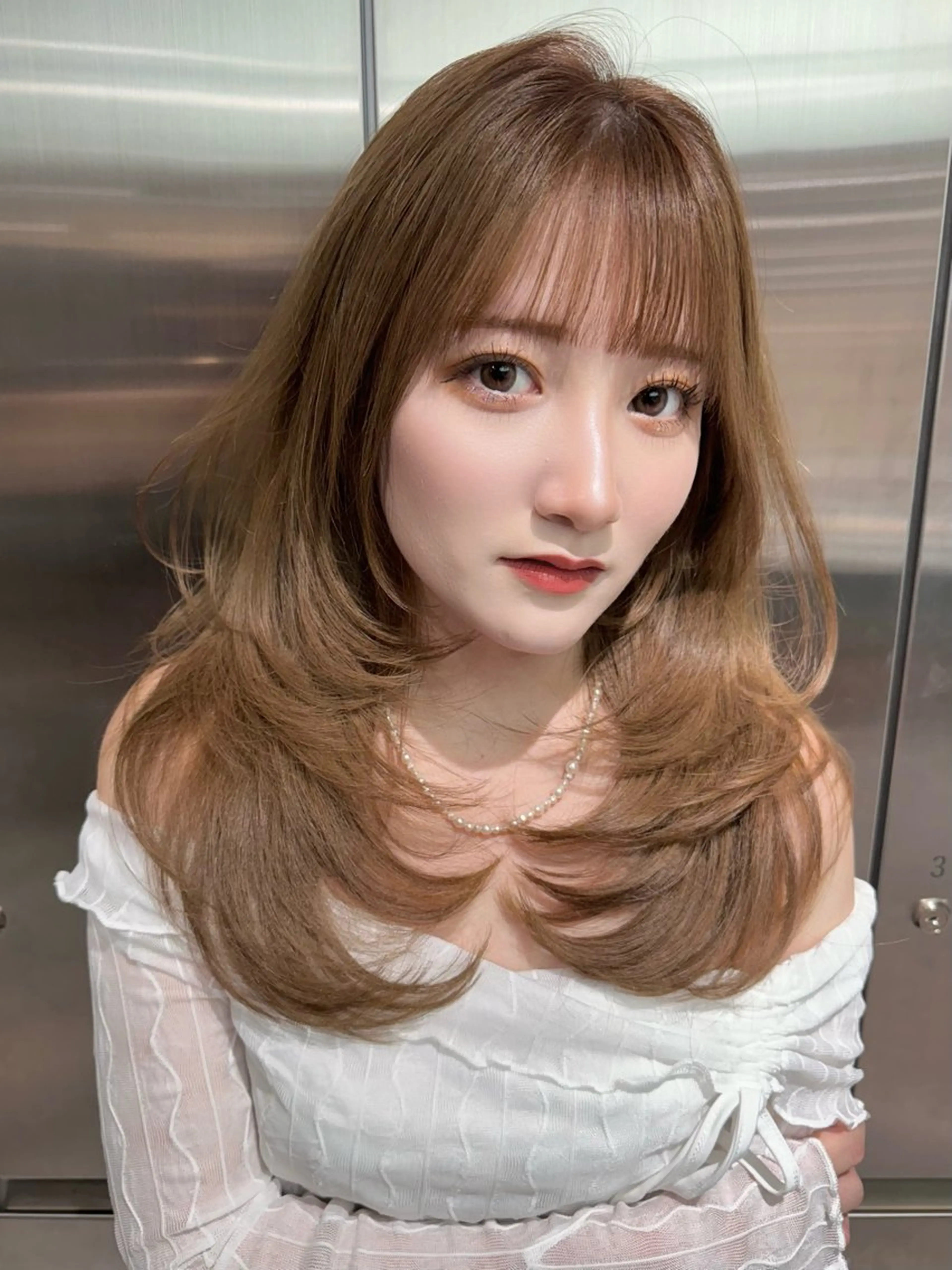 ミディアム ヘアカラー コウスケ/ ハイトーン/韓国ヘアのヘアスタイル