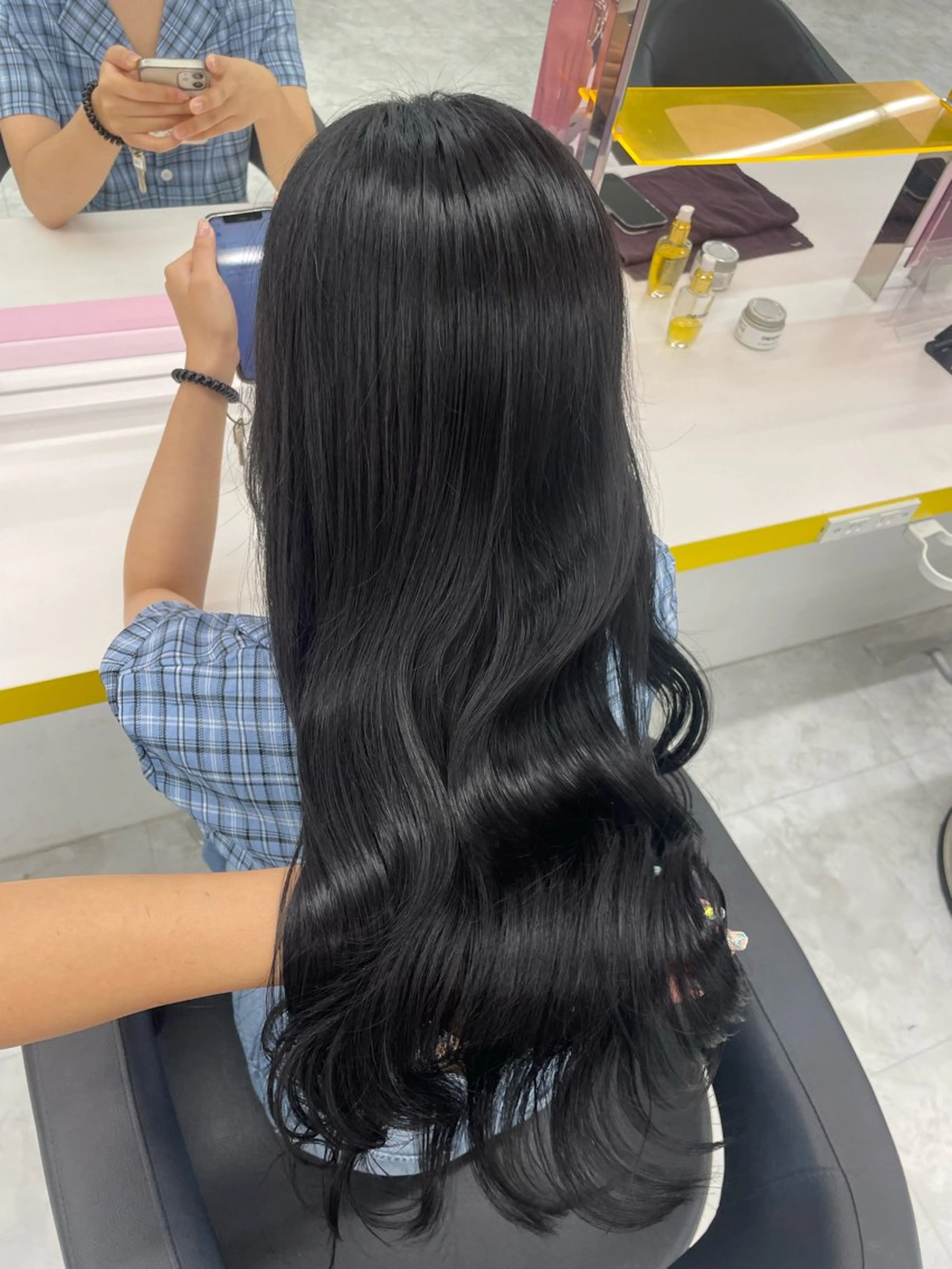 ロング カラー ヘアカラー トリートメント ヘッドスパ ヘアセット 🦋色落ち綺麗カラー メンズYUZU🦋‪のヘアスタイル