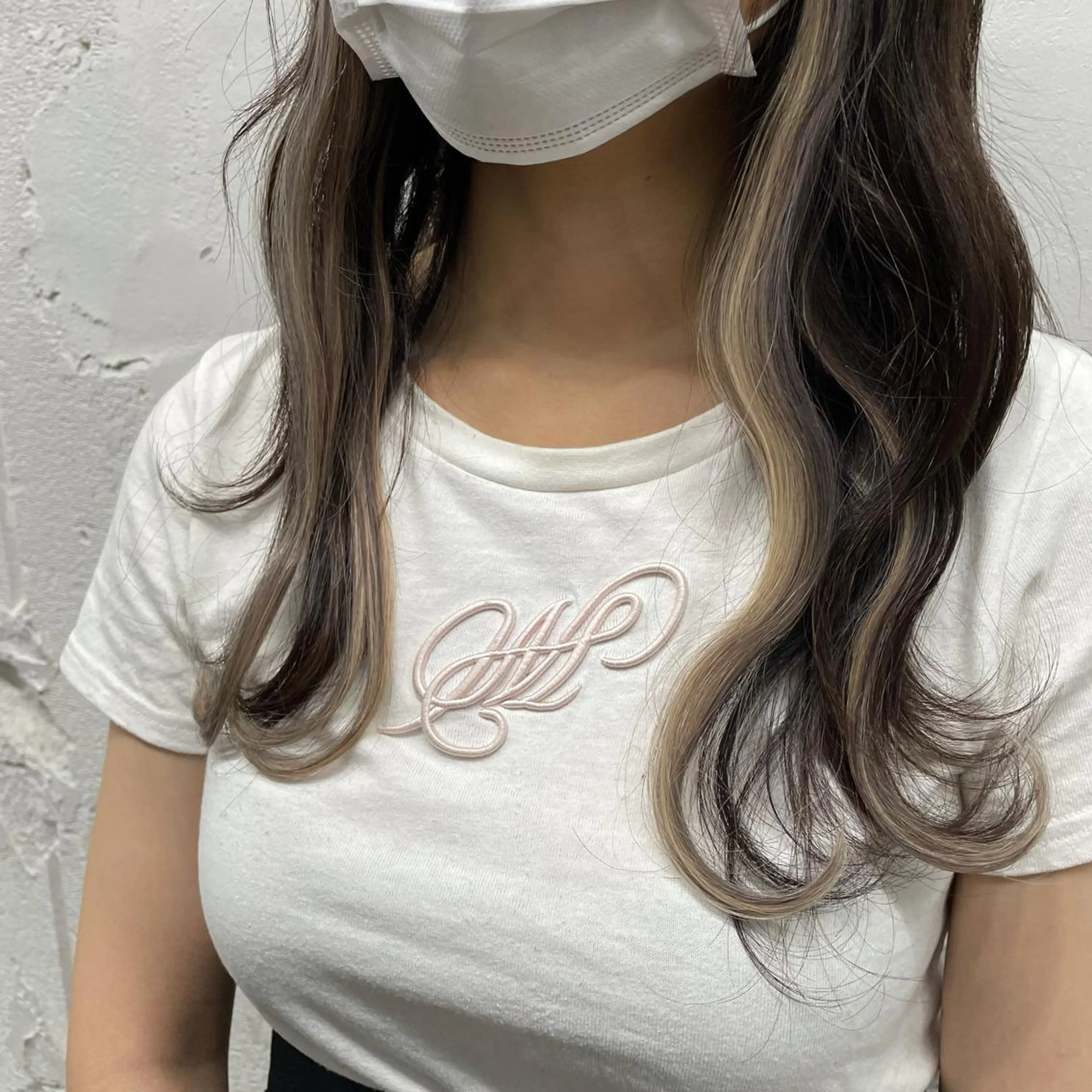 セミロング カラー シールエクステ バレイヤージュ ミストバング ダブルカラー  フェイスフレーミング ヘアカラー エクステ 🧡艶髪ちゅるん髪 🫧🧡YUKI❄️のヘアスタイル