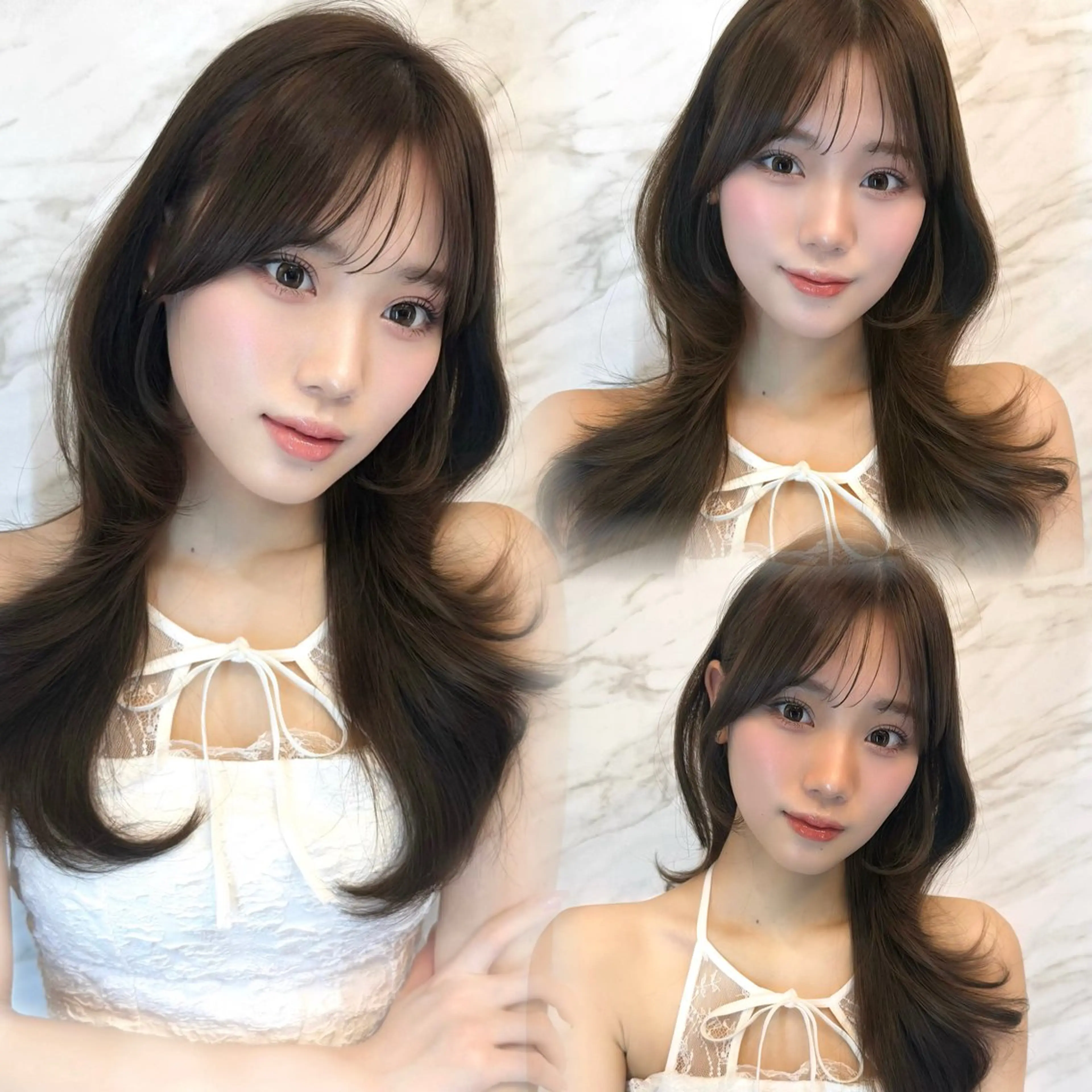 《当日予約限定💟》骨格似合わせカット+赤み消し透明感カラー+高保湿トリートメント🩵ReFaヴィーナ付き🪄コテ巻き付の写真