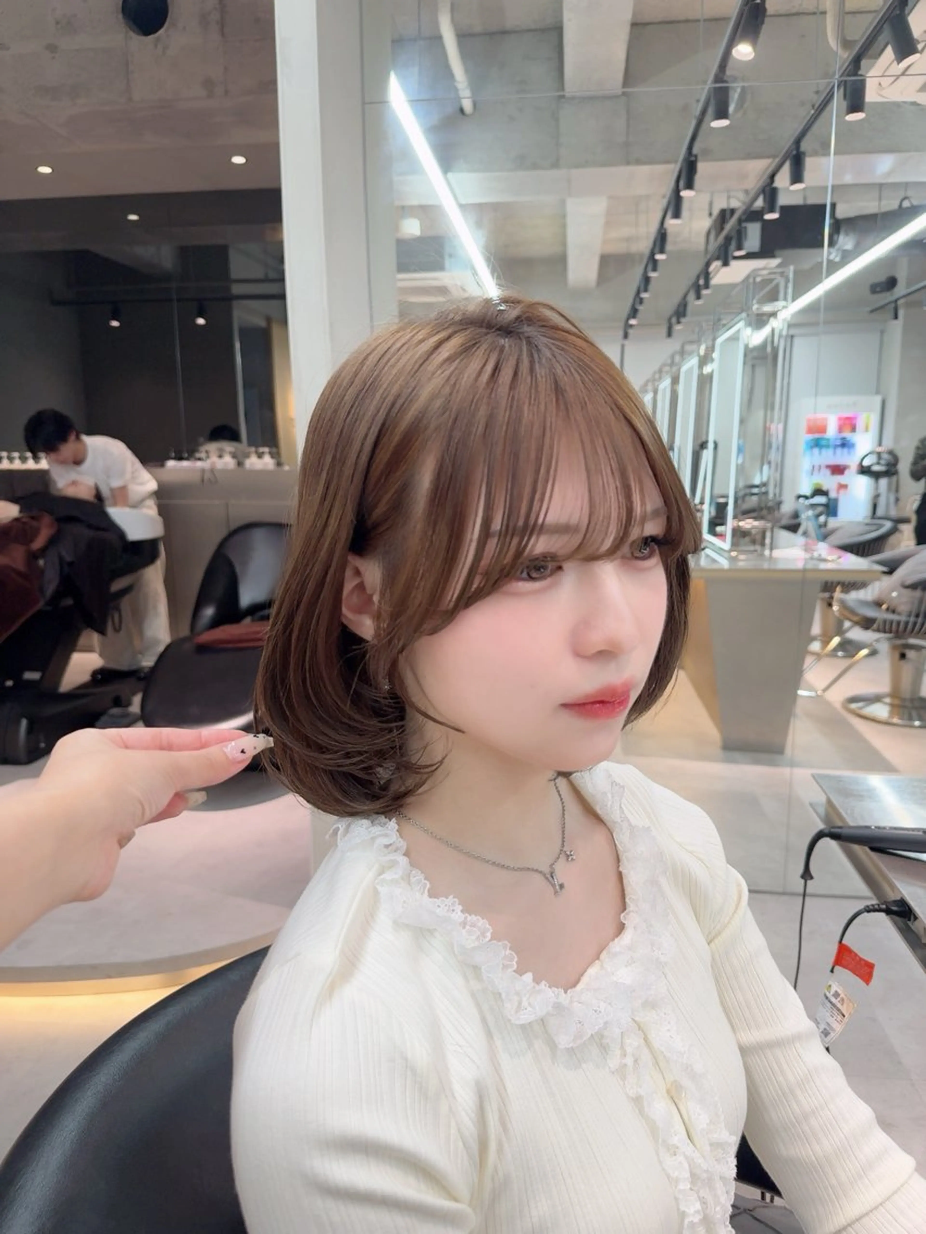 ミディアム カラー カット ヘアカラー トリートメント ARIA💎縮毛矯正 ブリーチ💎複雑履歴のヘアスタイル
