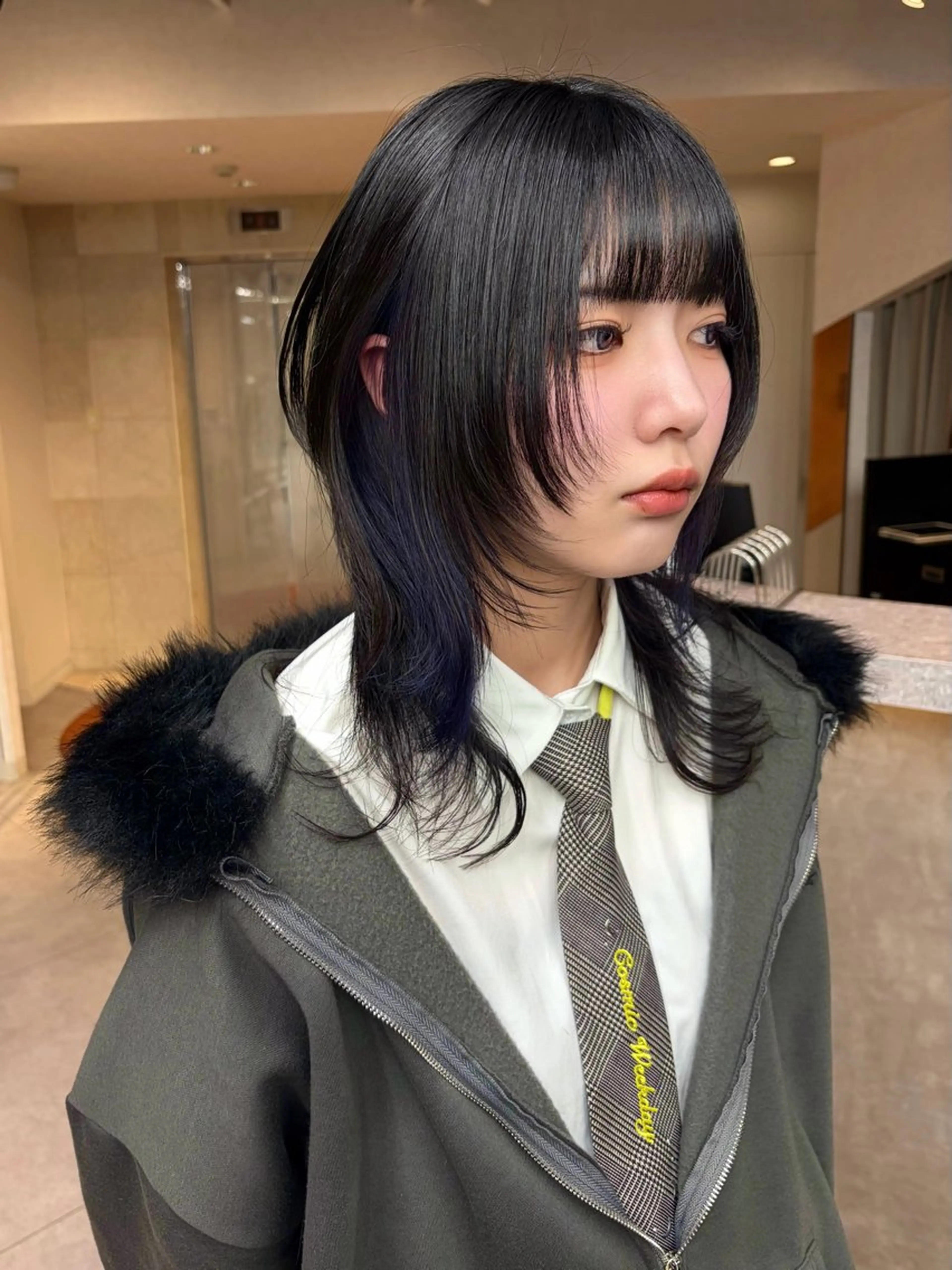 ミディアム カラー 藤原快斗/レイヤー /ウルフ/ハイトーンのヘアスタイル