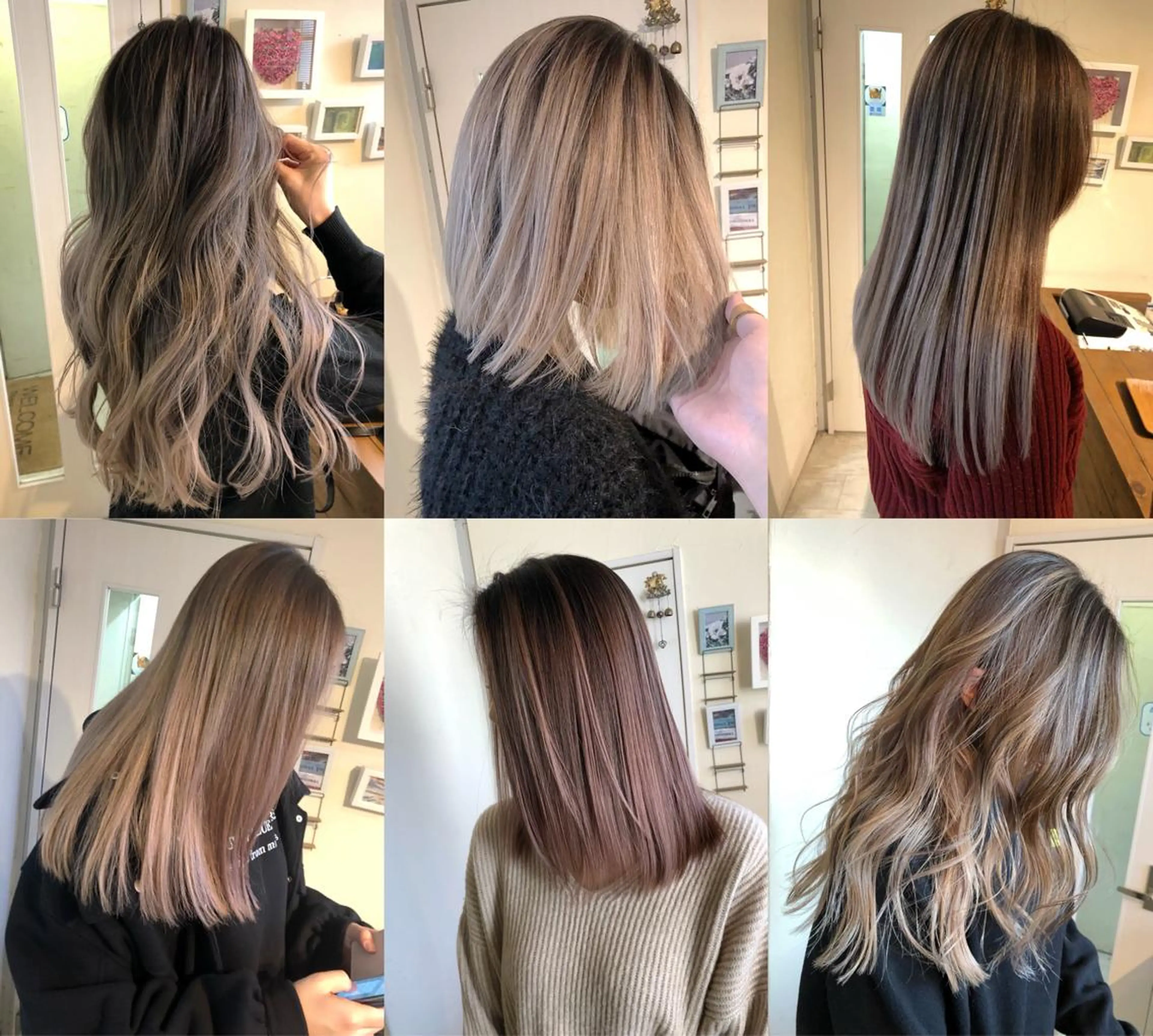 セミロング 韓国レイヤー外国人風 透明感カラー髪質改善のヘアスタイル