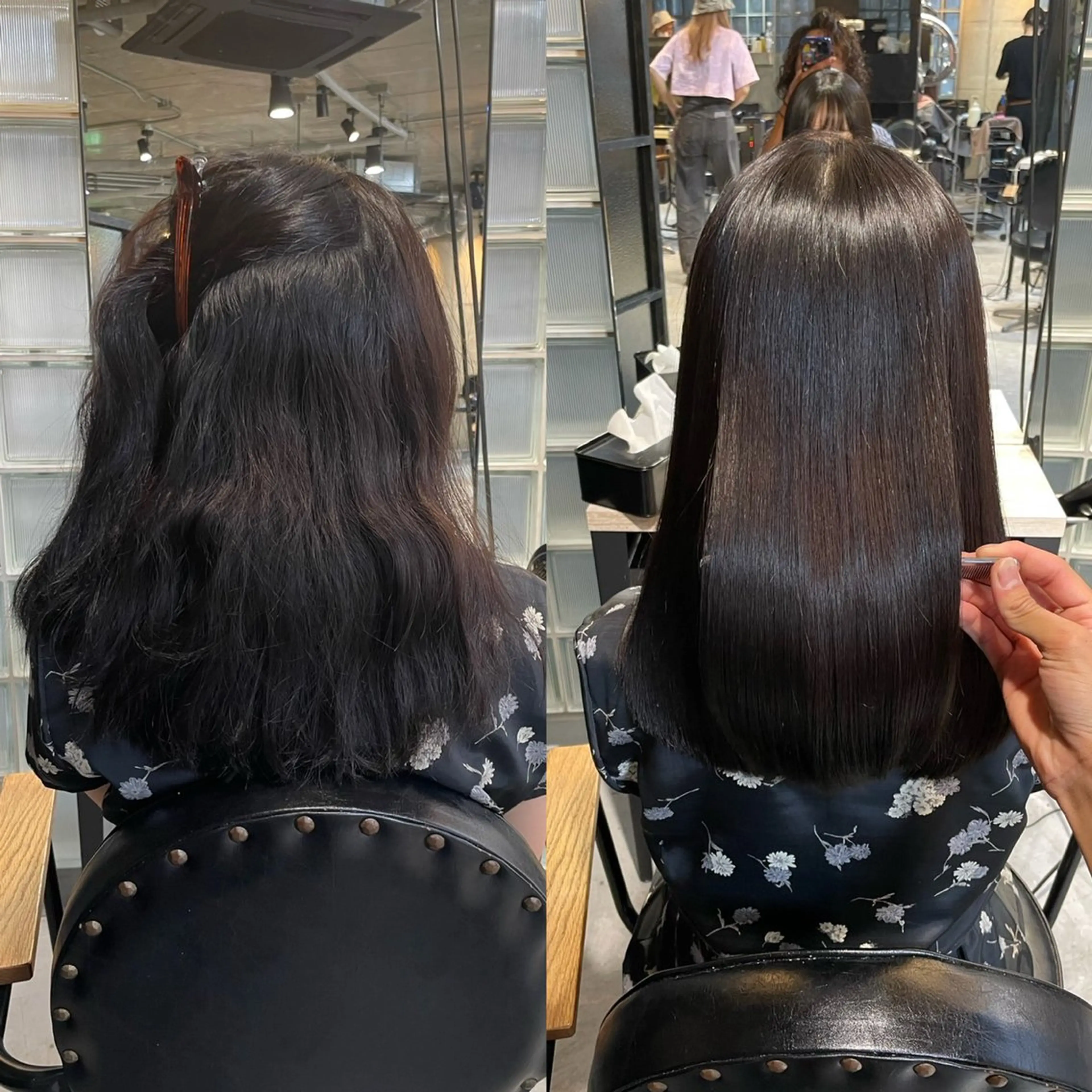 セミロング 毛流れが作れる 縮毛矯正/渡部純生のヘアスタイル