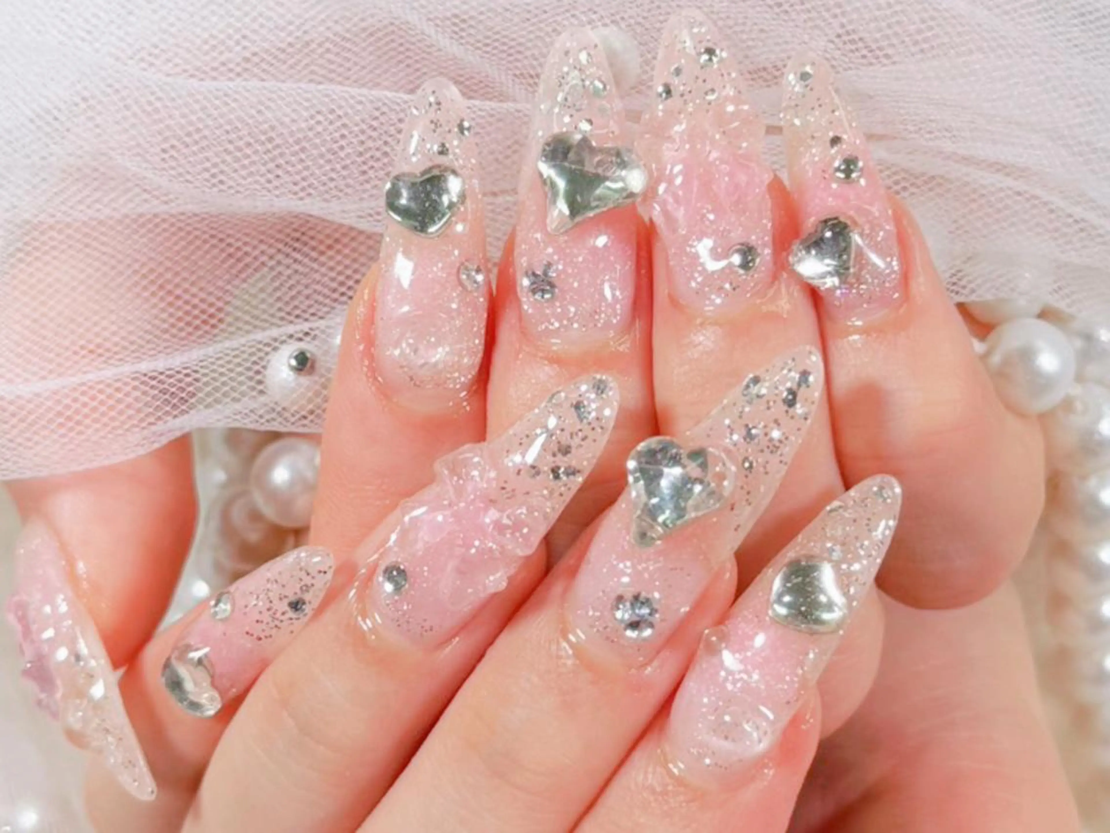 セミロング ハンドネイル Hanaai 新大久保店　あすかのネイルデザイン