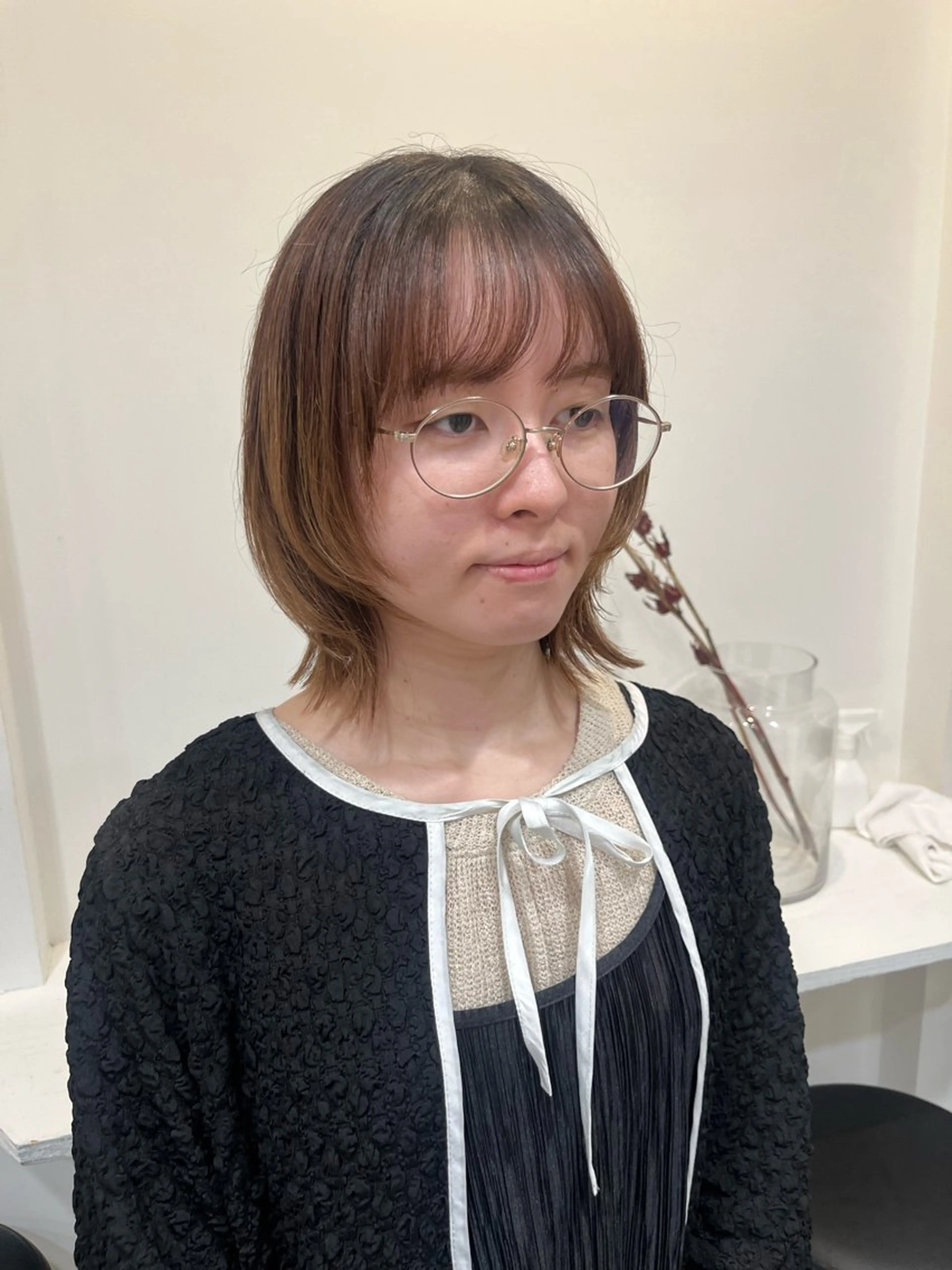 ミディアム カラー ヘアアレンジ ボブレイヤー ボブ レイヤーカット カット 無料カットモデル‪✨ ✂️Nanami🌷のヘアスタイル