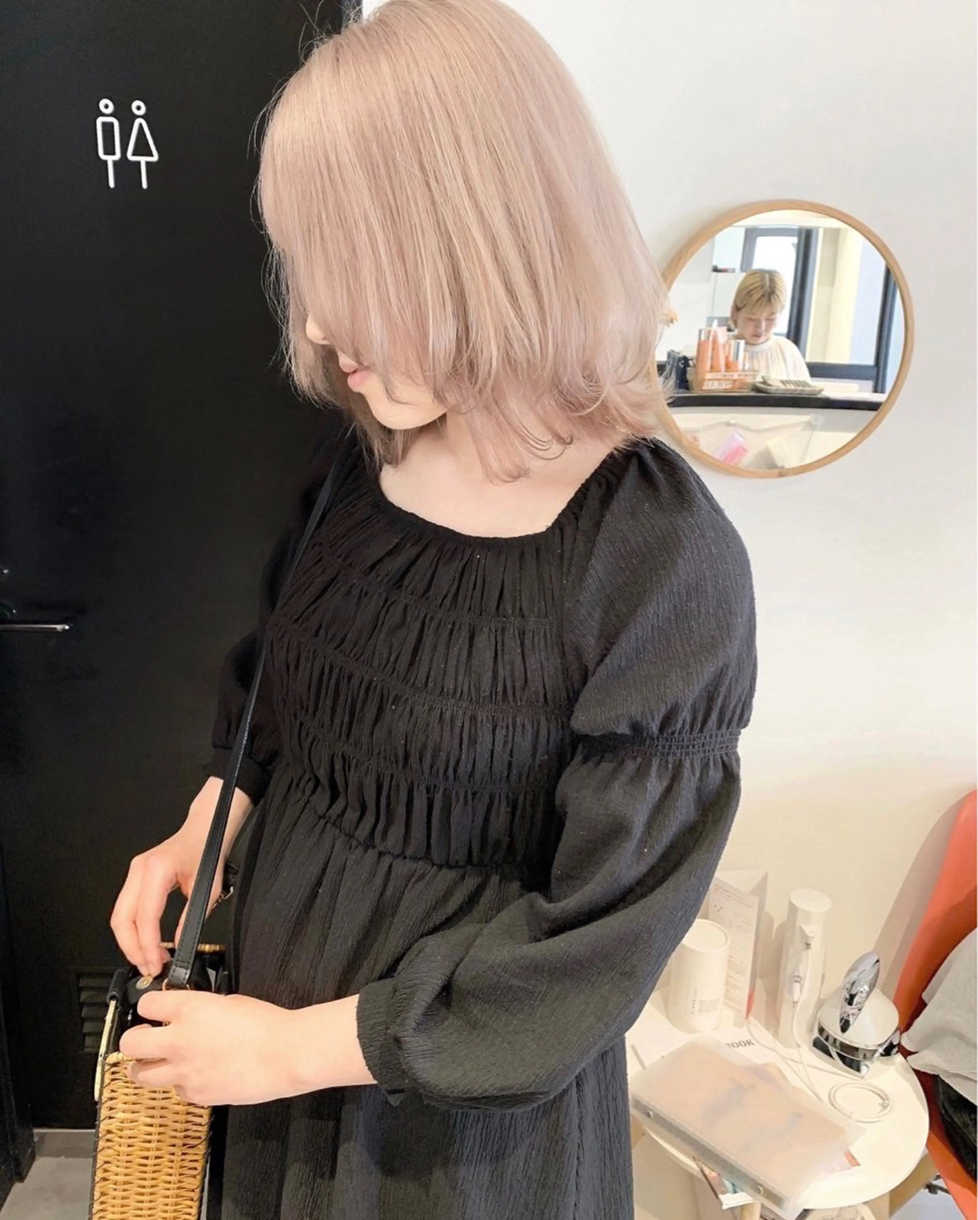 セミロング ヘアカラー ai 梅田/暖色カラーのヘアスタイル