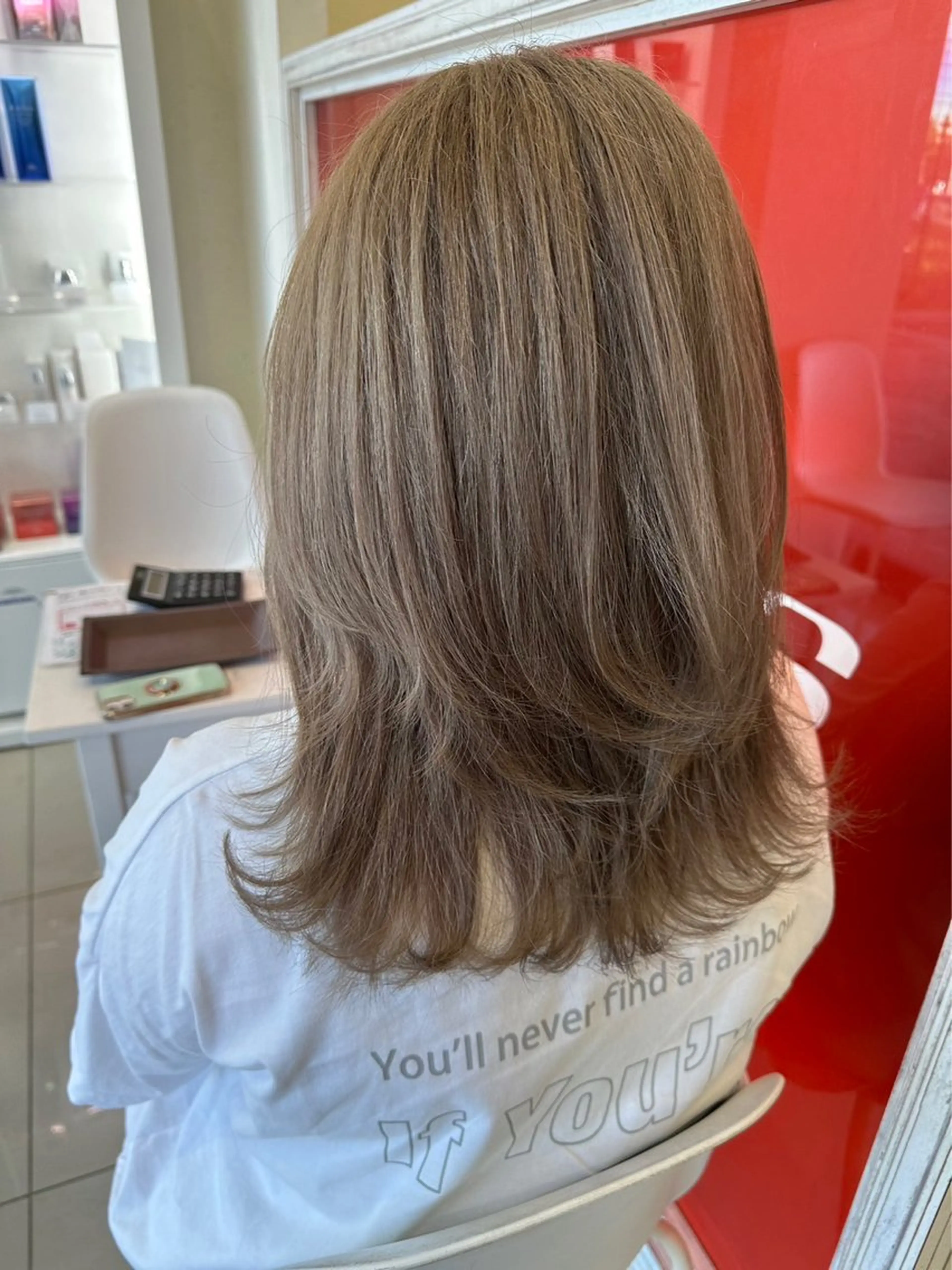 セミロング カラー 太白区/白髪ぼかし ハイライト/千葉達人のヘアスタイル