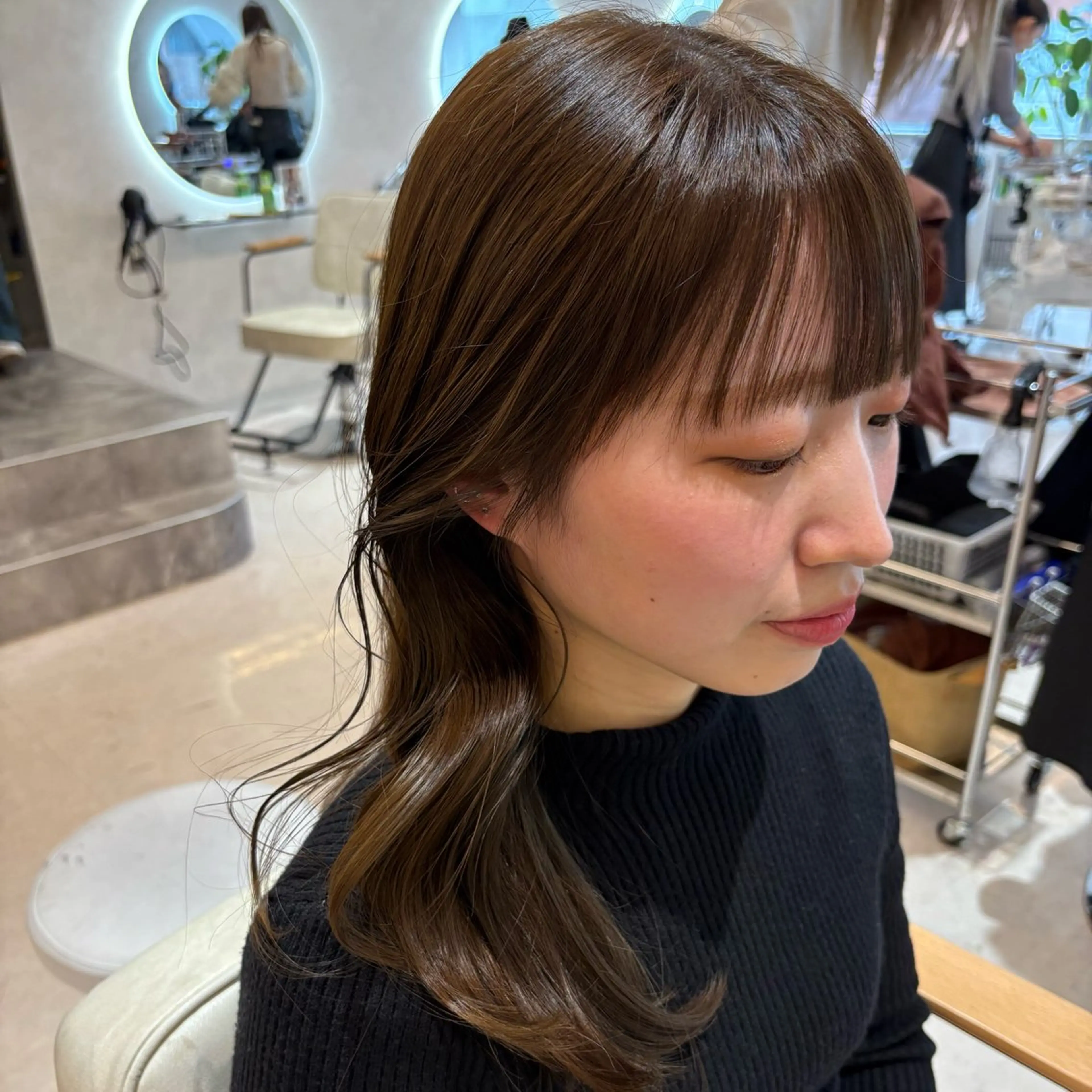ロング カラー ベージュカラー ケアカラー 透明感カラー グレージュ オリーブベージュ エステ リラク ショートモデル募集 エクステ専門店まりこのその他イメージ