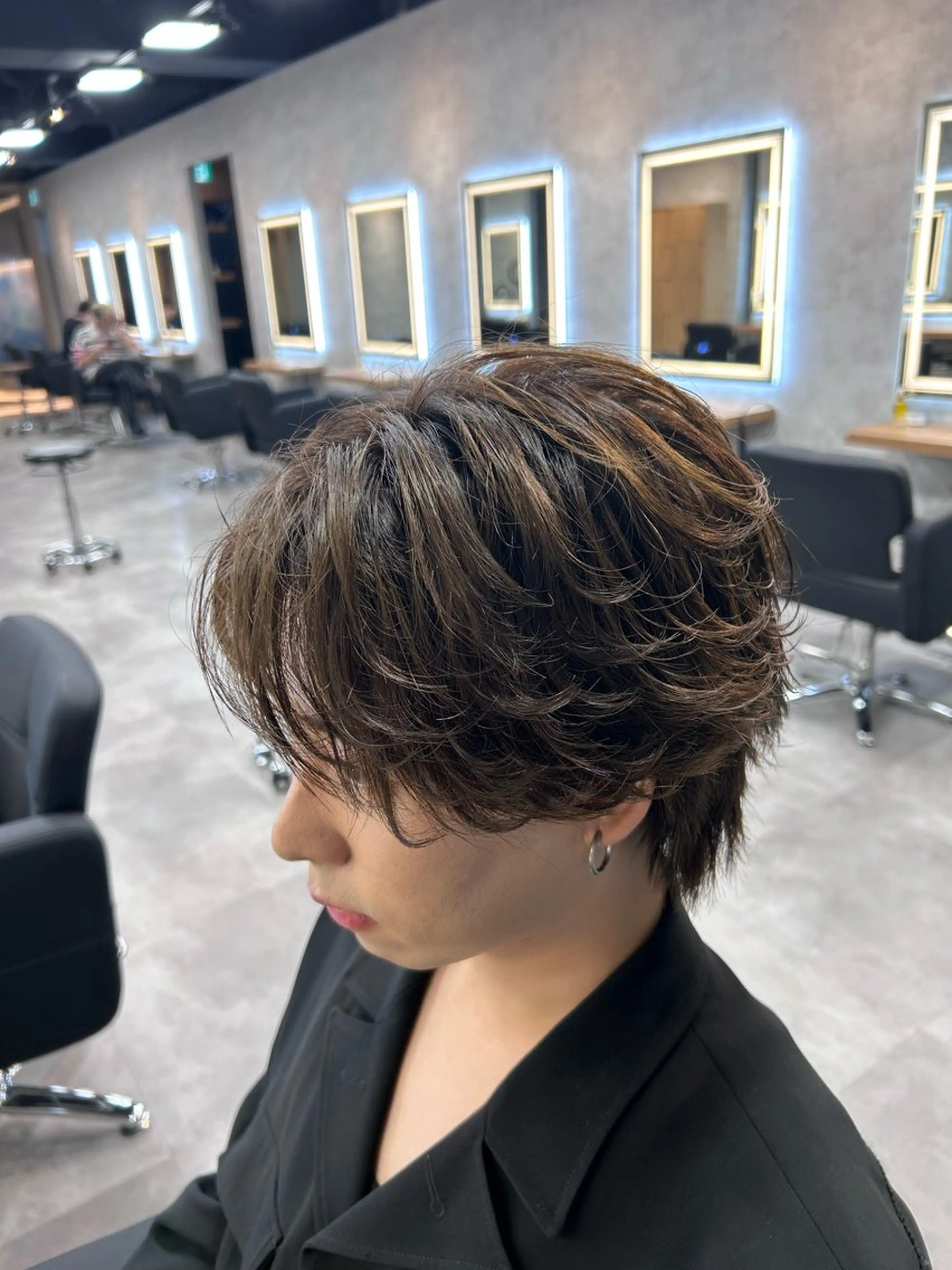ショート パーマ メンズ フェザーパーマ メンズパーマ カット パーマ メンズウルフ特化🐺 🔥長山耕大🔥のヘアスタイル