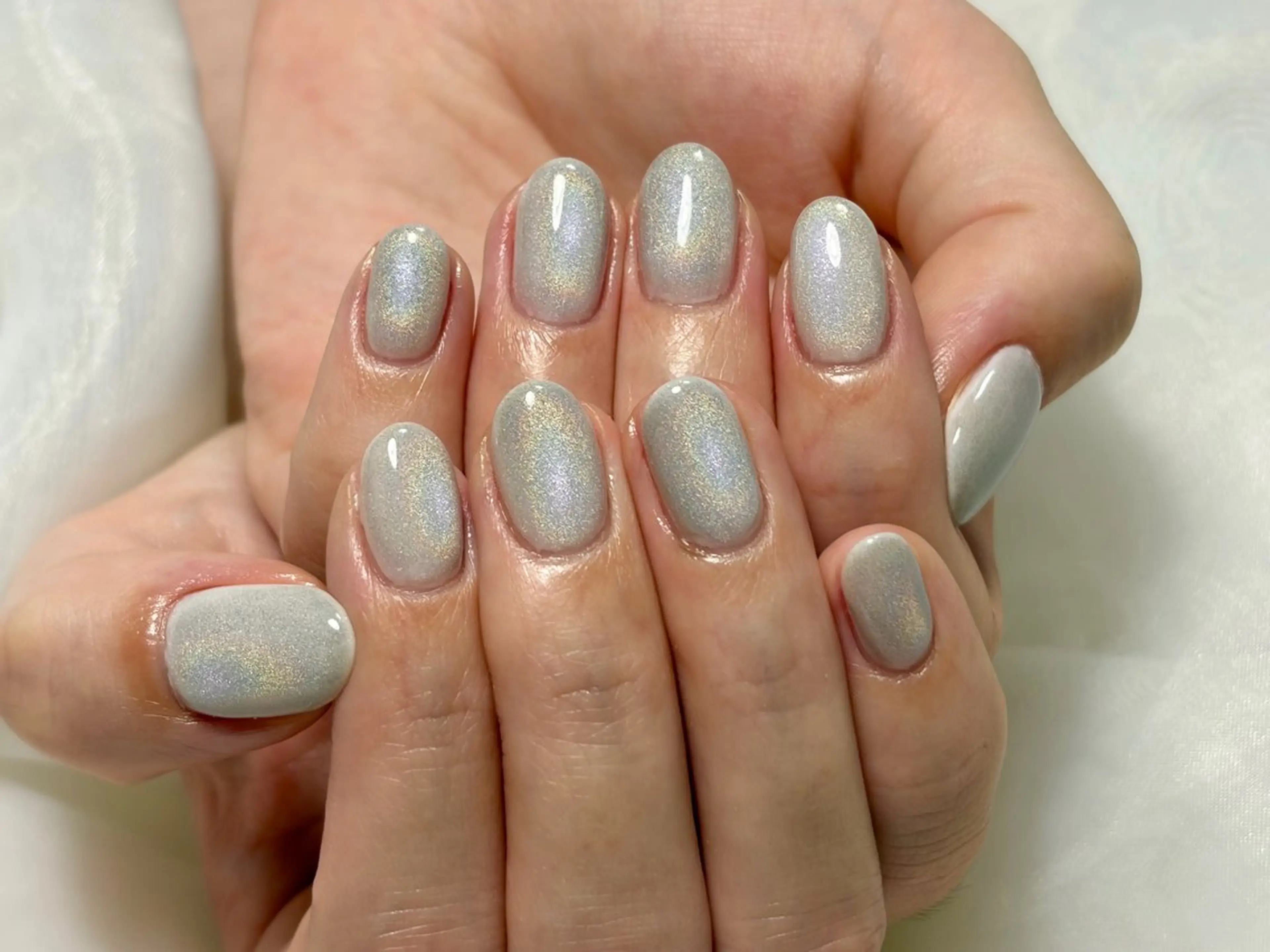 ネイル マグネットネイル マグネットワンカラー ワンカラーネイル ホワイト Ouna NAIL haruのネイルデザイン