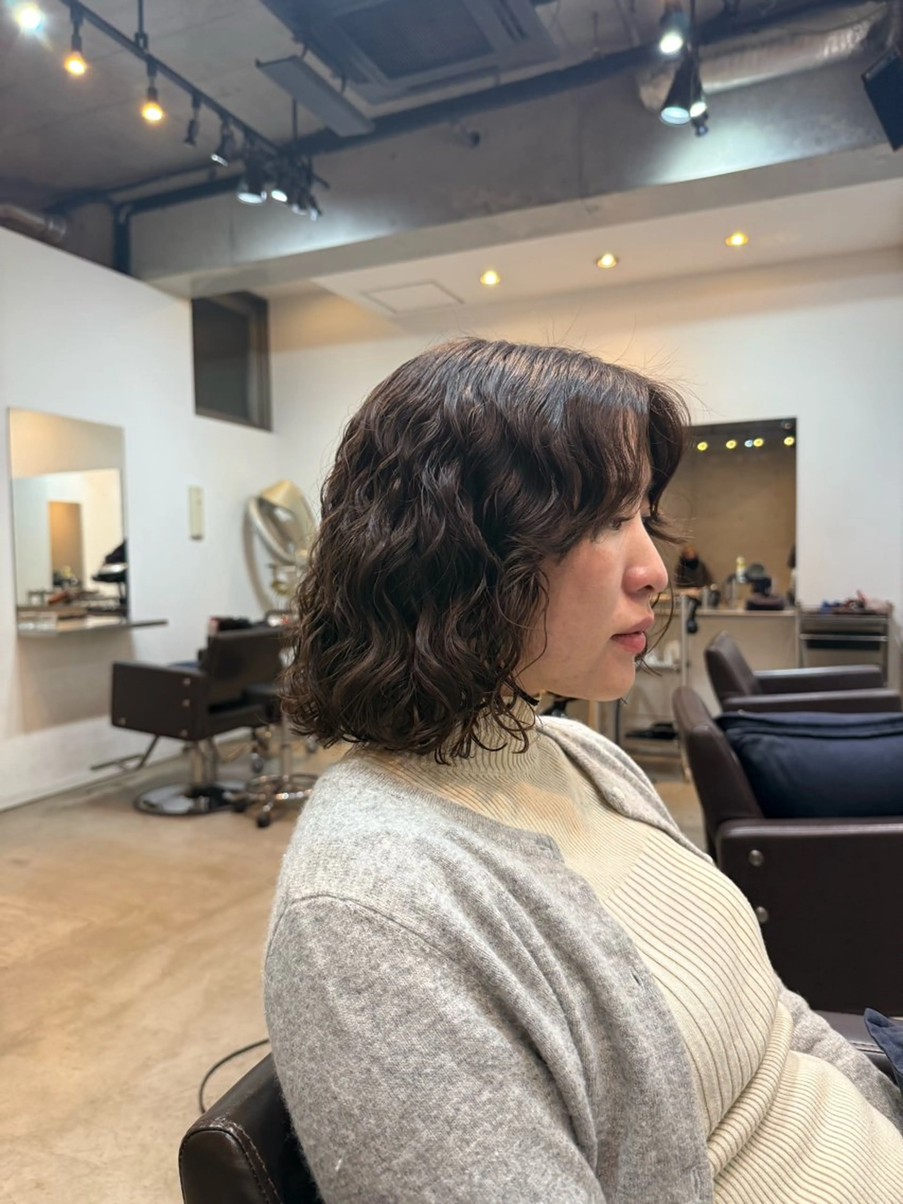 ミディアム カット パーマ トリートメント デジタルパーマ/ ウェーブパーマ/神野のヘアスタイル