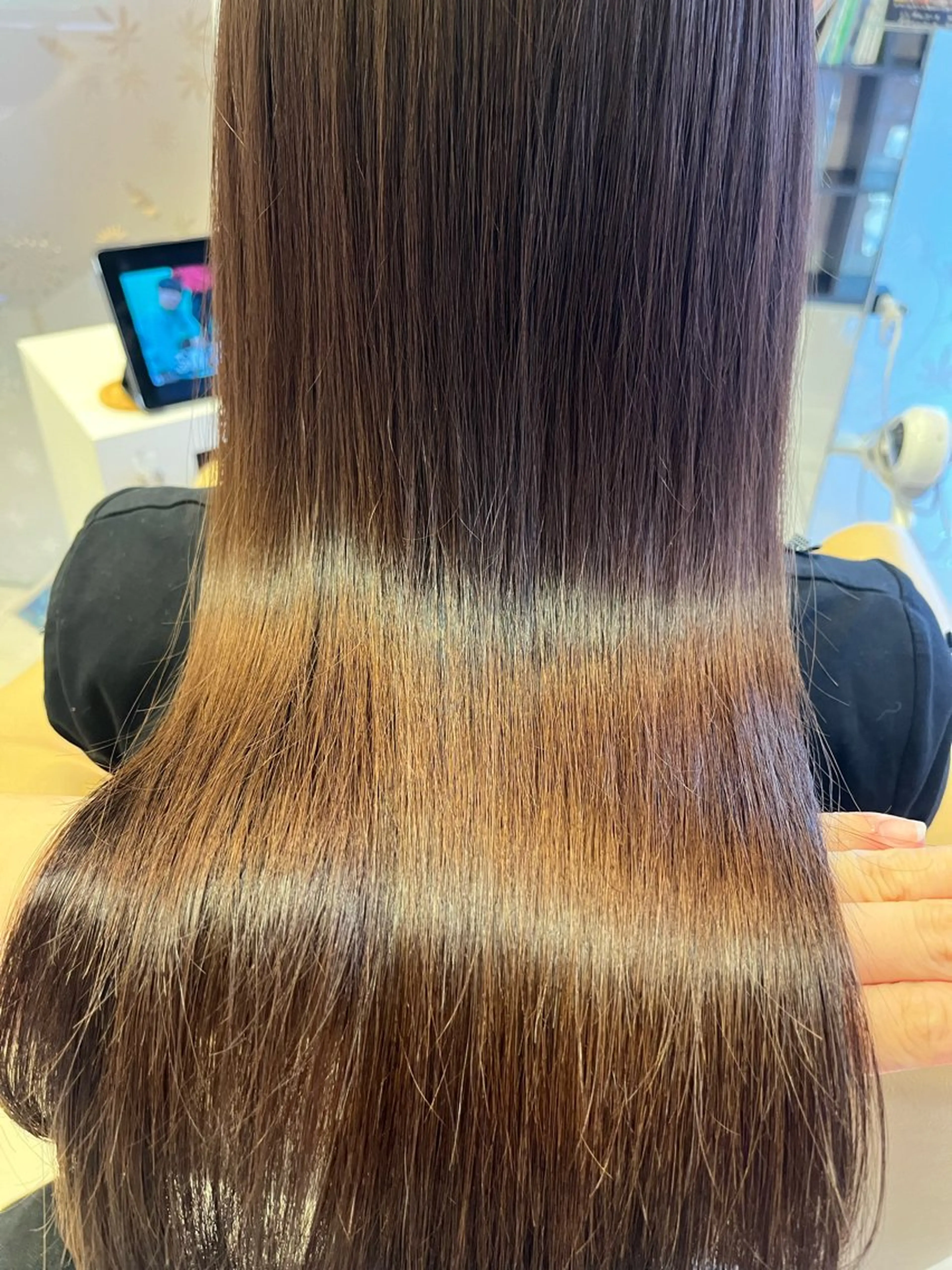 ロング 髪質改善 縮毛矯正 トリートメント カット 縮毛矯正 Ayumi/艶カラー /レイヤー/ネイルのヘアスタイル