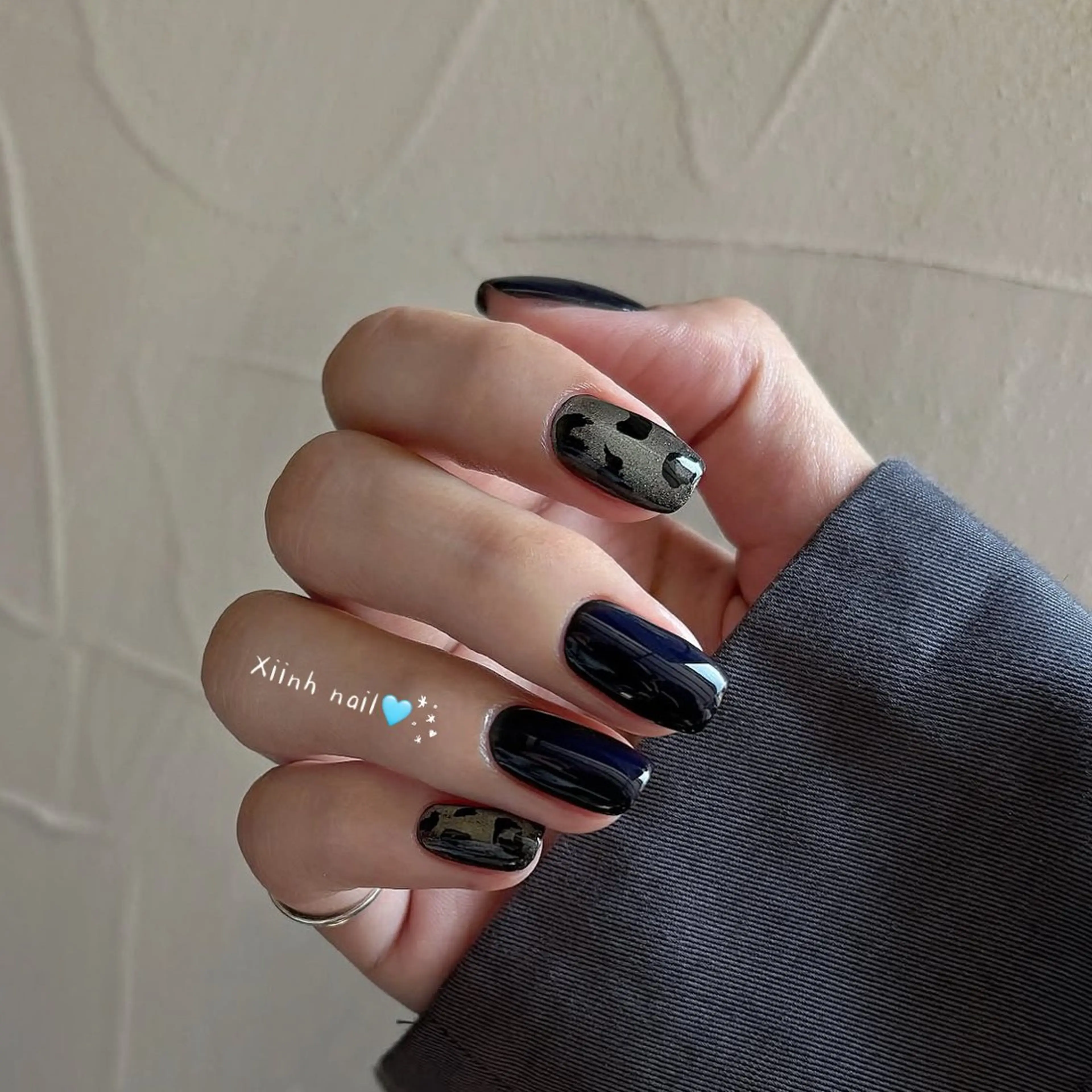 ネイル ブラウン チークネイル 桜ネイル 長さ出し フットネイル ハンドネイル XIINH NAIL SALONのネイルデザイン