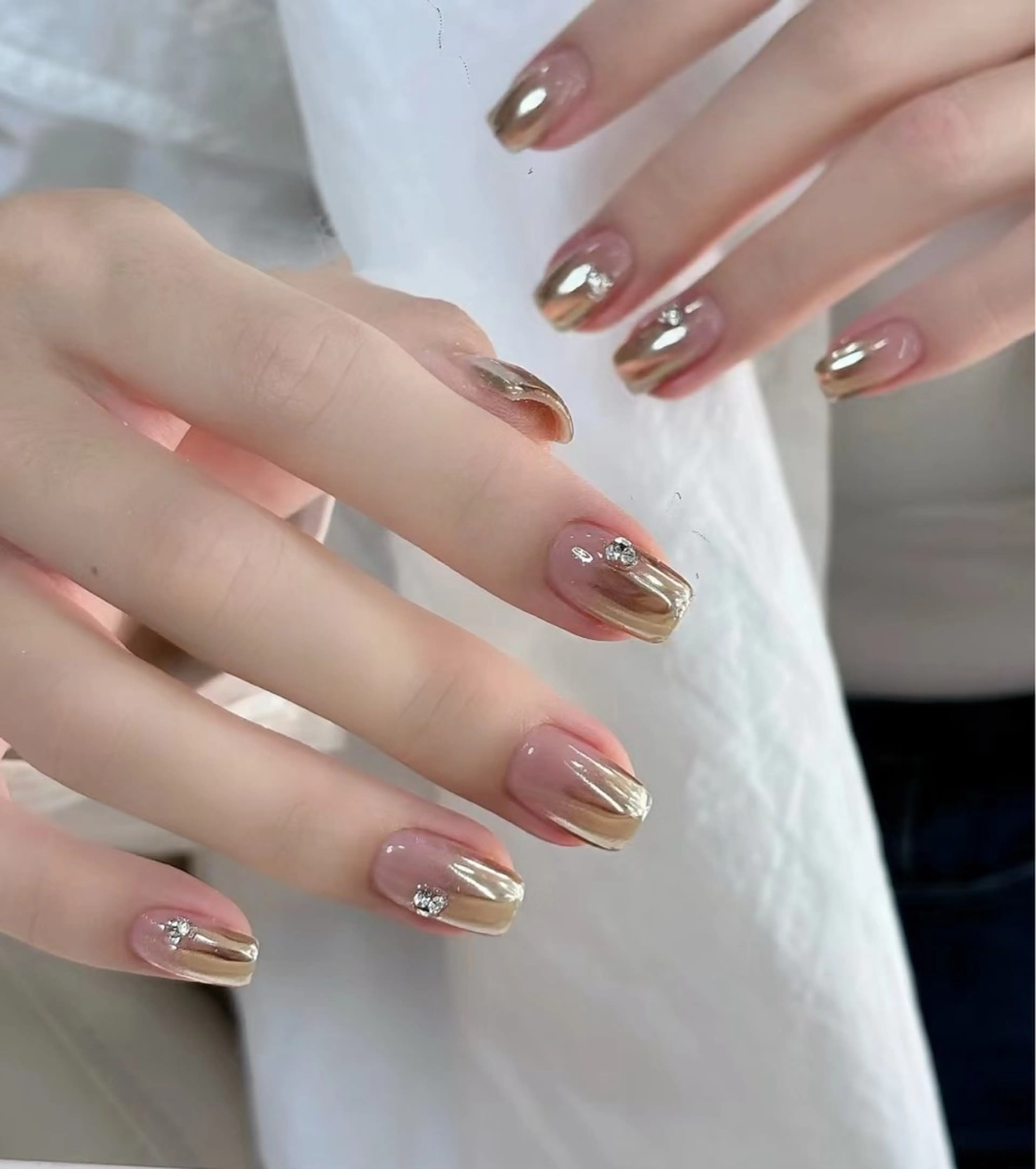 ネイル アートネイル オーロラネイル チークネイル フレンチネイル ガラスフレンチ 🎀🎀YooLi Nail Salonのネイルデザイン