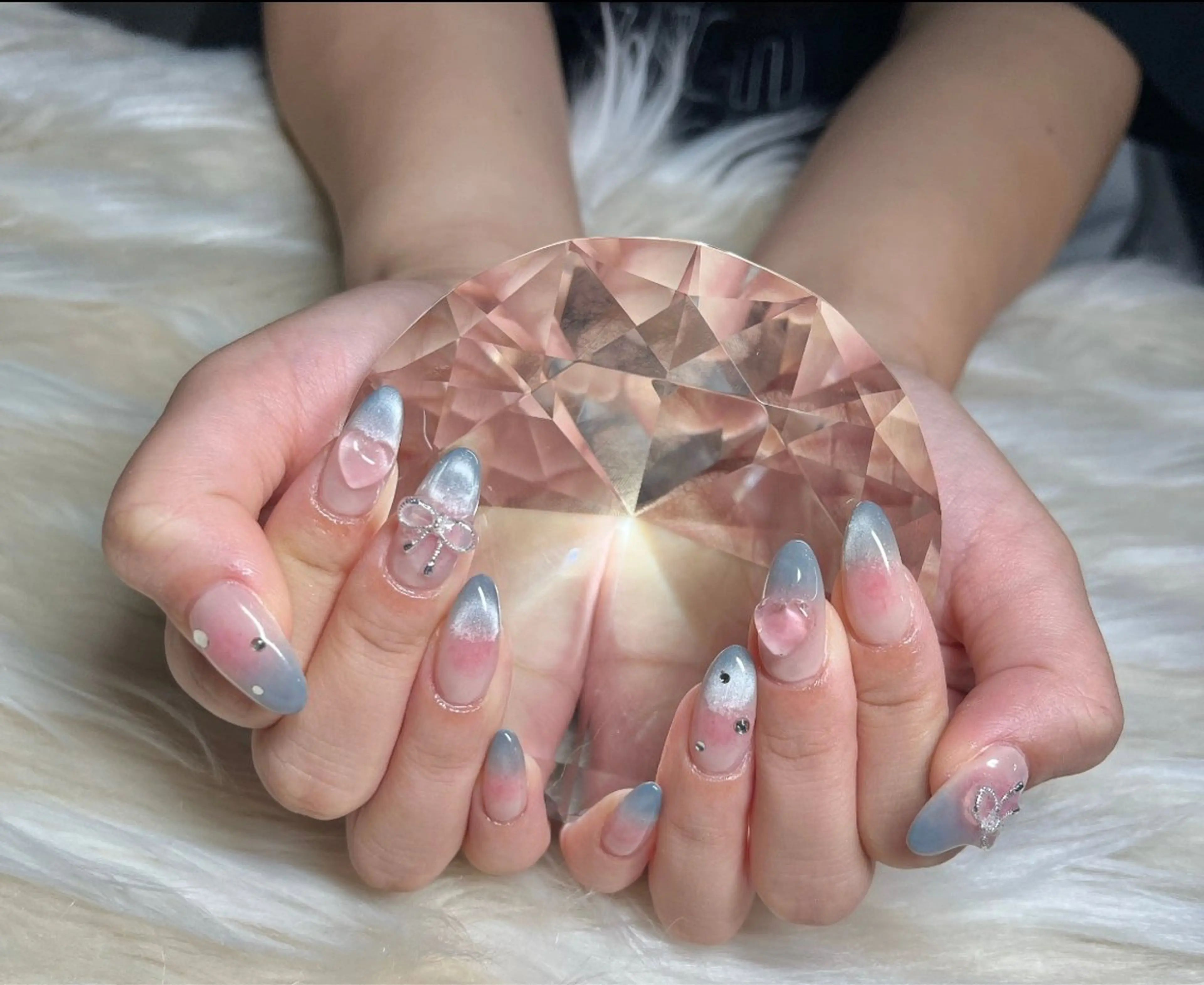 ネイル 長さ出し フレンチネイル ジェルネイル グラデーション 韓国ネイル ハンドネイル Nail&eye Belire 新宿のネイルデザイン