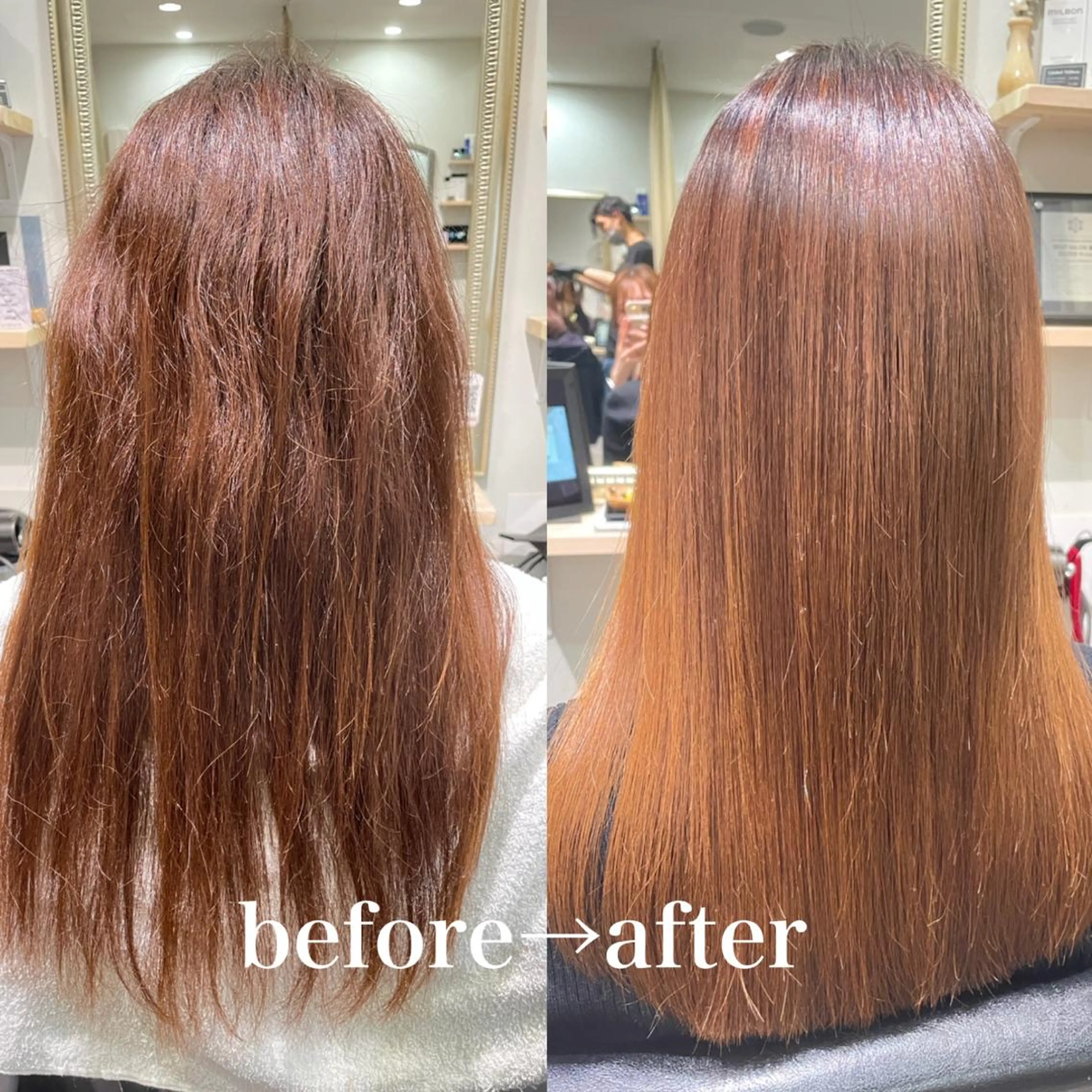 セミロング ayaka 髪質改善レイヤーのヘアスタイル