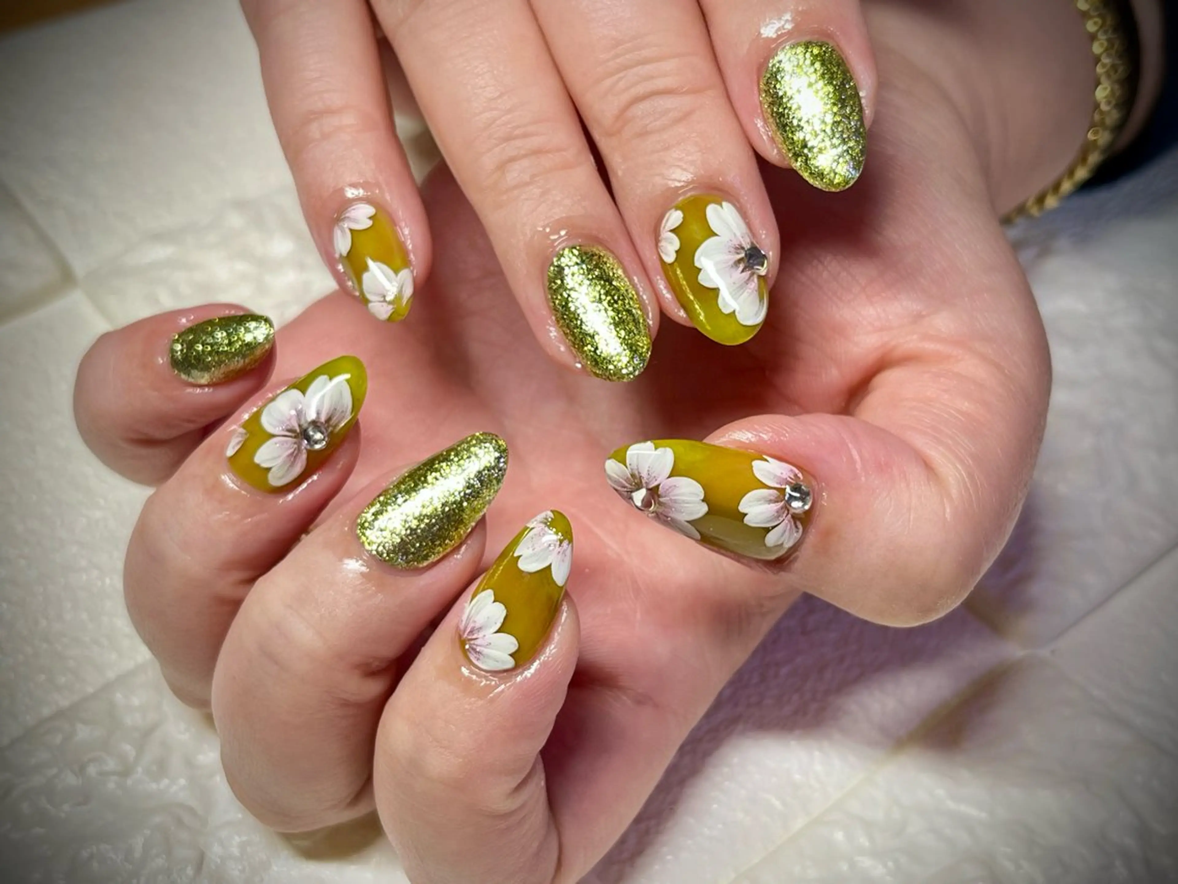 ネイル 桜ネイル ハンドネイル まり りぃ〜んのネイルデザイン