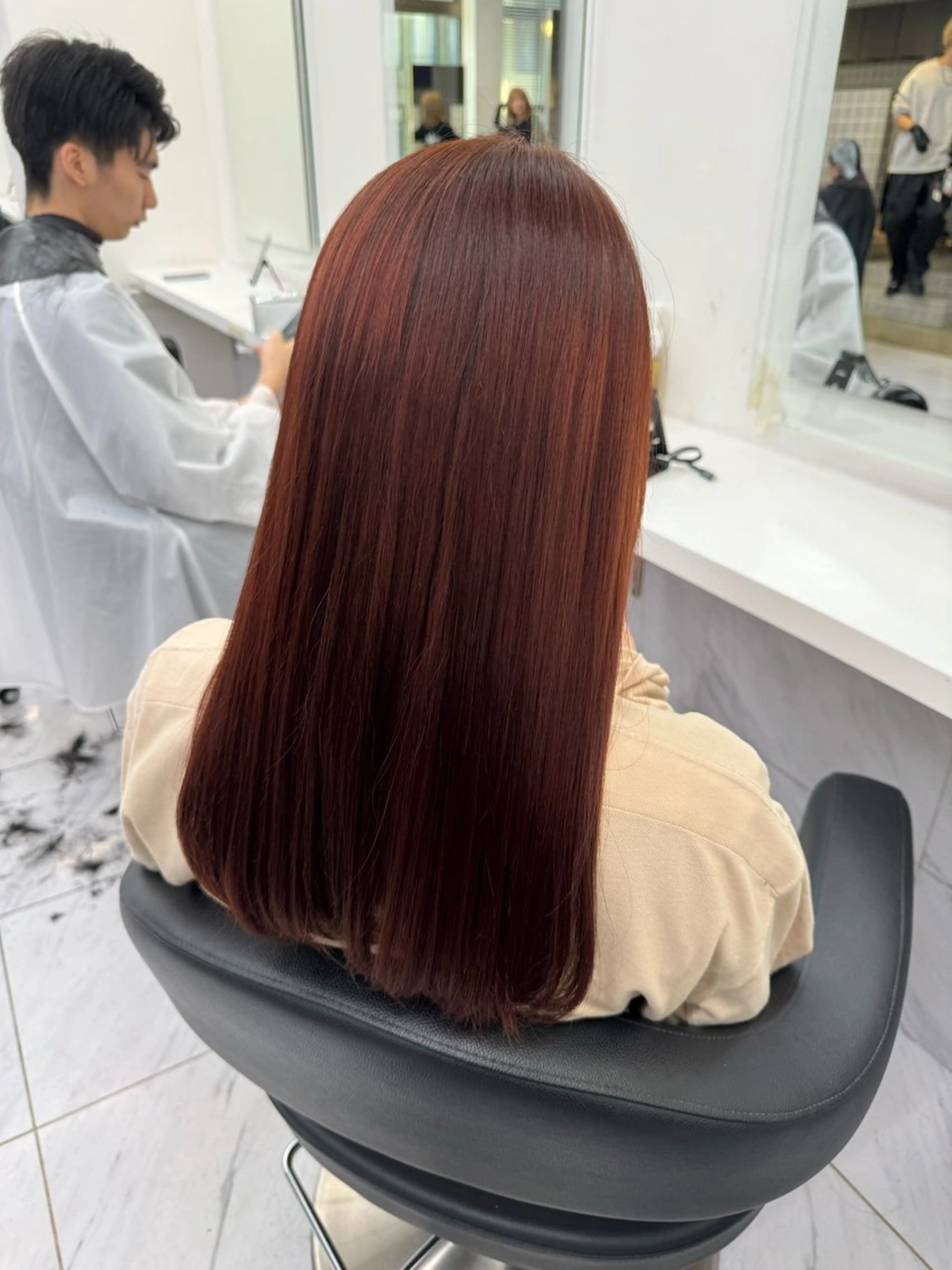 セミロング カラー パーマ ヘアアレンジ メンズ キッズ 韓国系🇰🇷🩶 艶暗髪/MEIのヘアスタイル