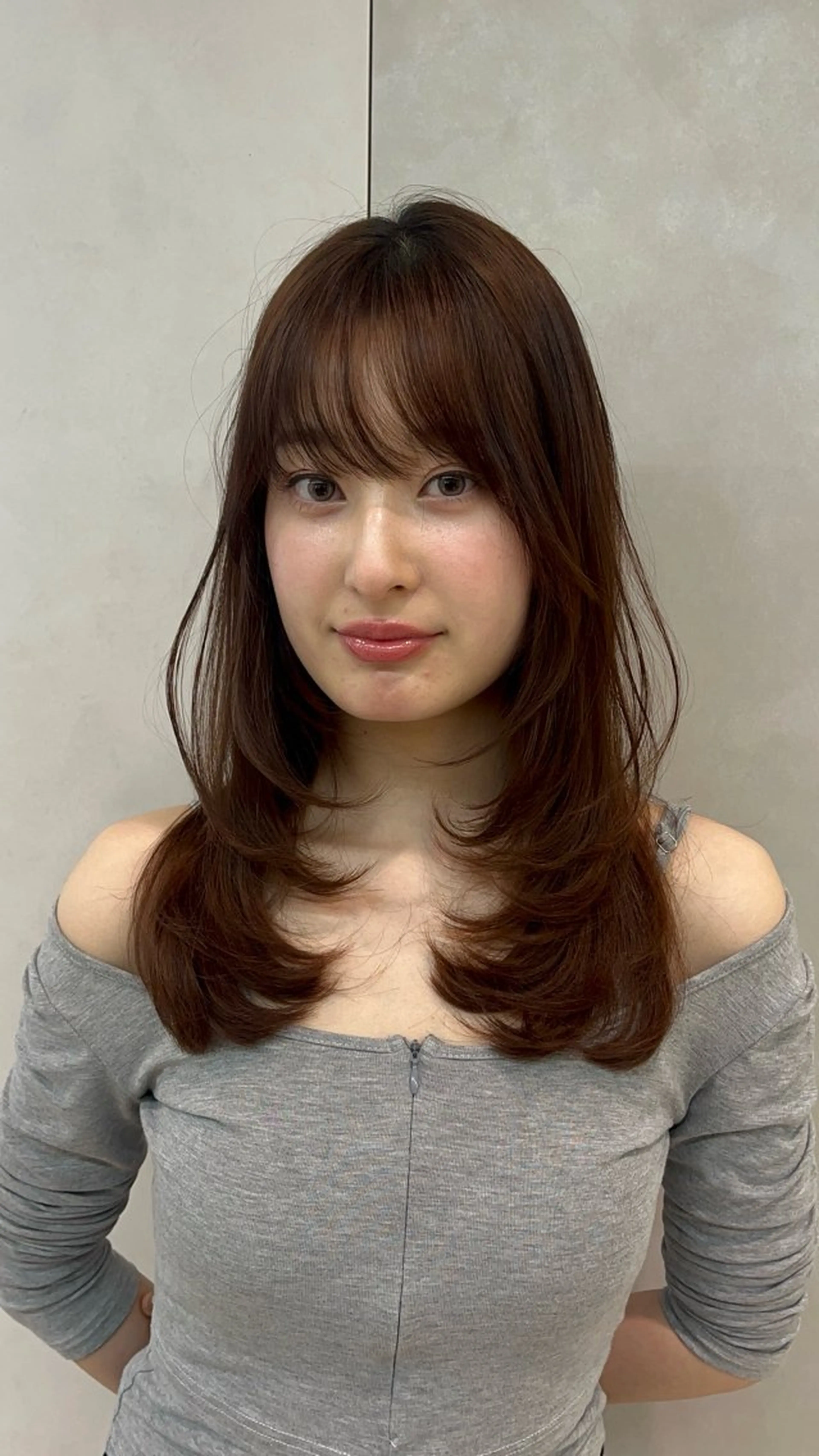 セミロング カット ヘアカラー トリートメント 久米 春輝のヘアスタイル