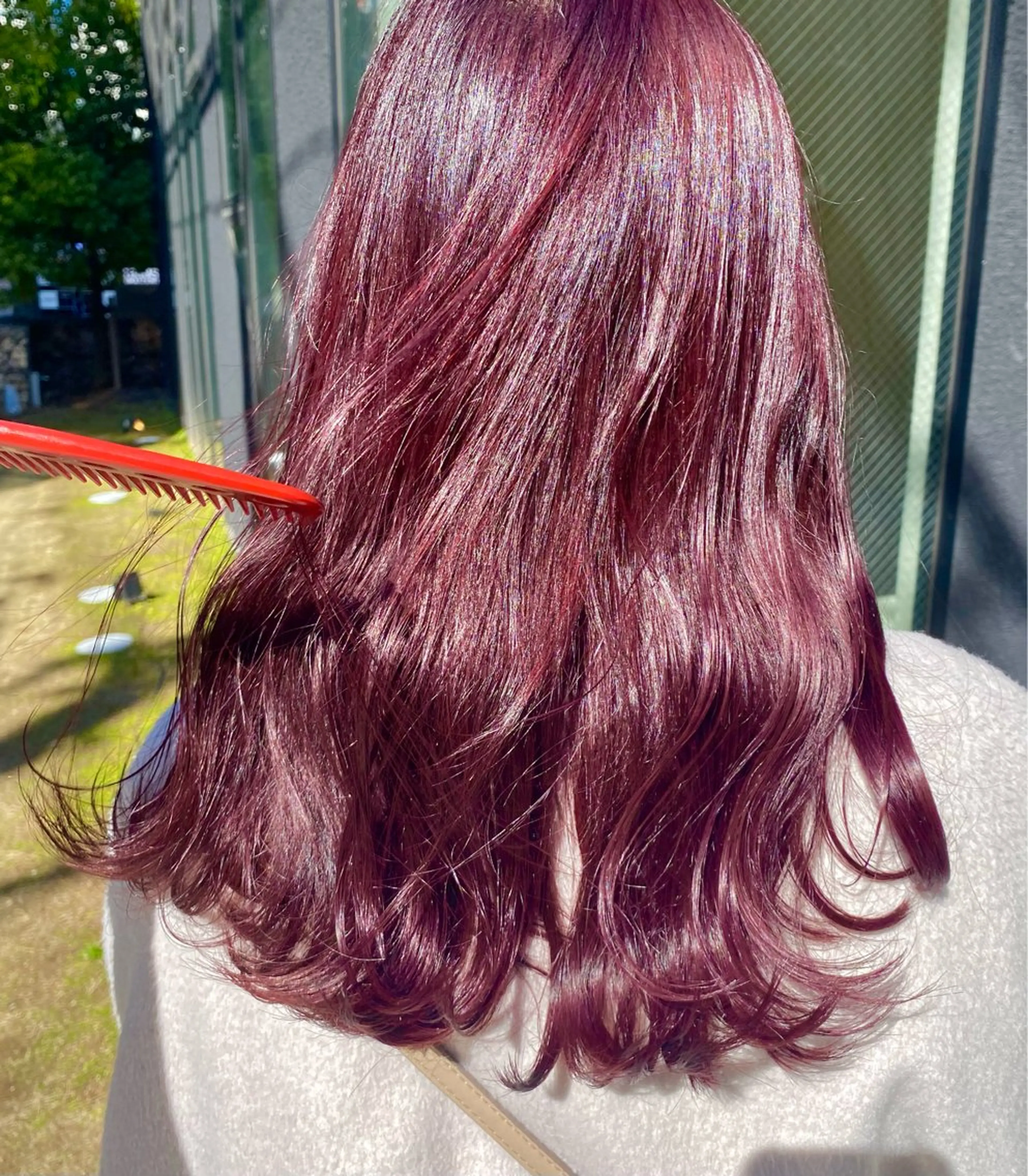ミディアム カラー ヘアアレンジ ブリーチ ラベンダーカラー ブリーチなしカラー ピンクカラー ピンクラベンダー 暖色カラー/天神/ ヘイマサクラのヘアスタイル