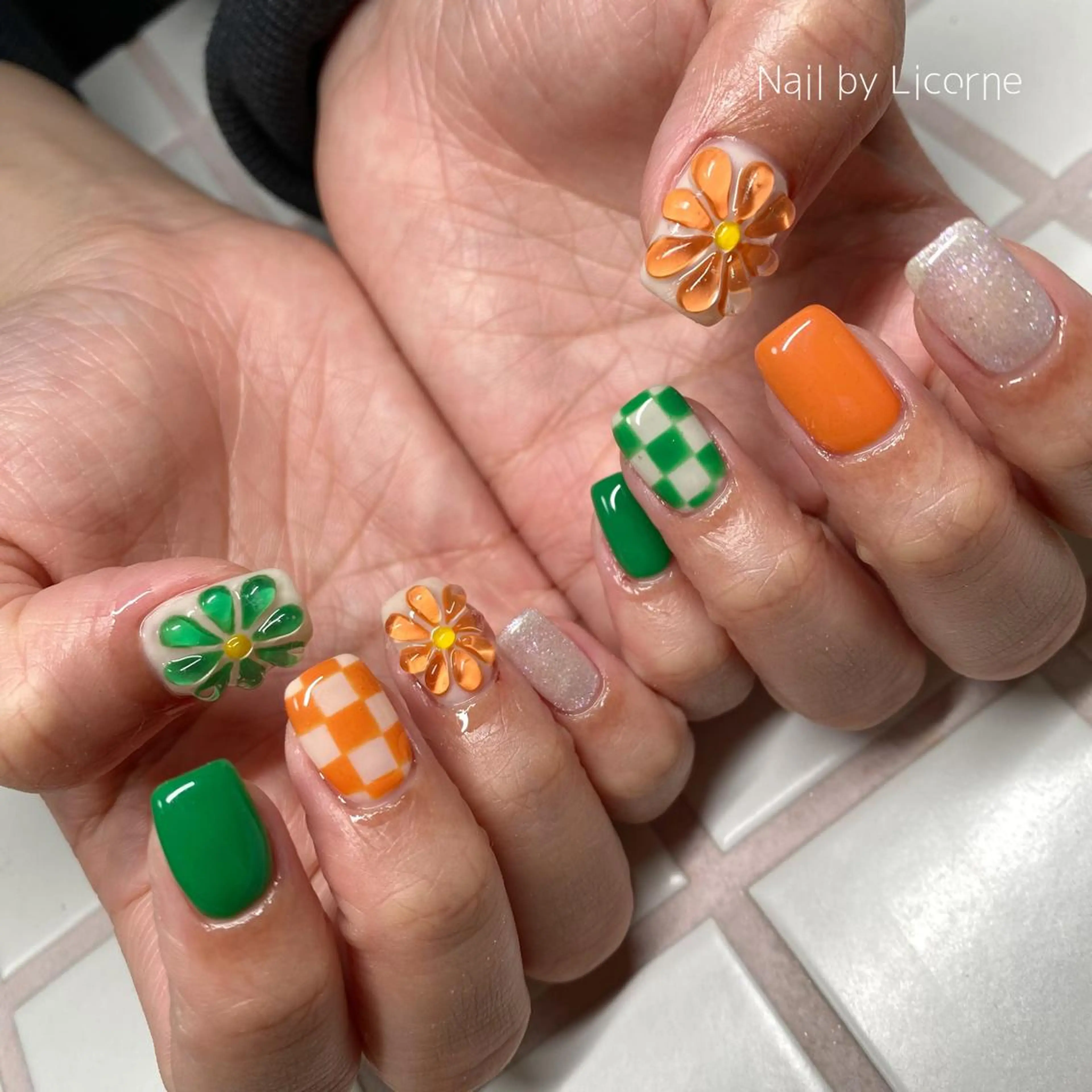 ネイル アートネイル オーロラネイル フレンチネイル 氷ネイル・うるうるネイル マグネットネイル ハンドネイル Nail by Licorneのネイルデザイン