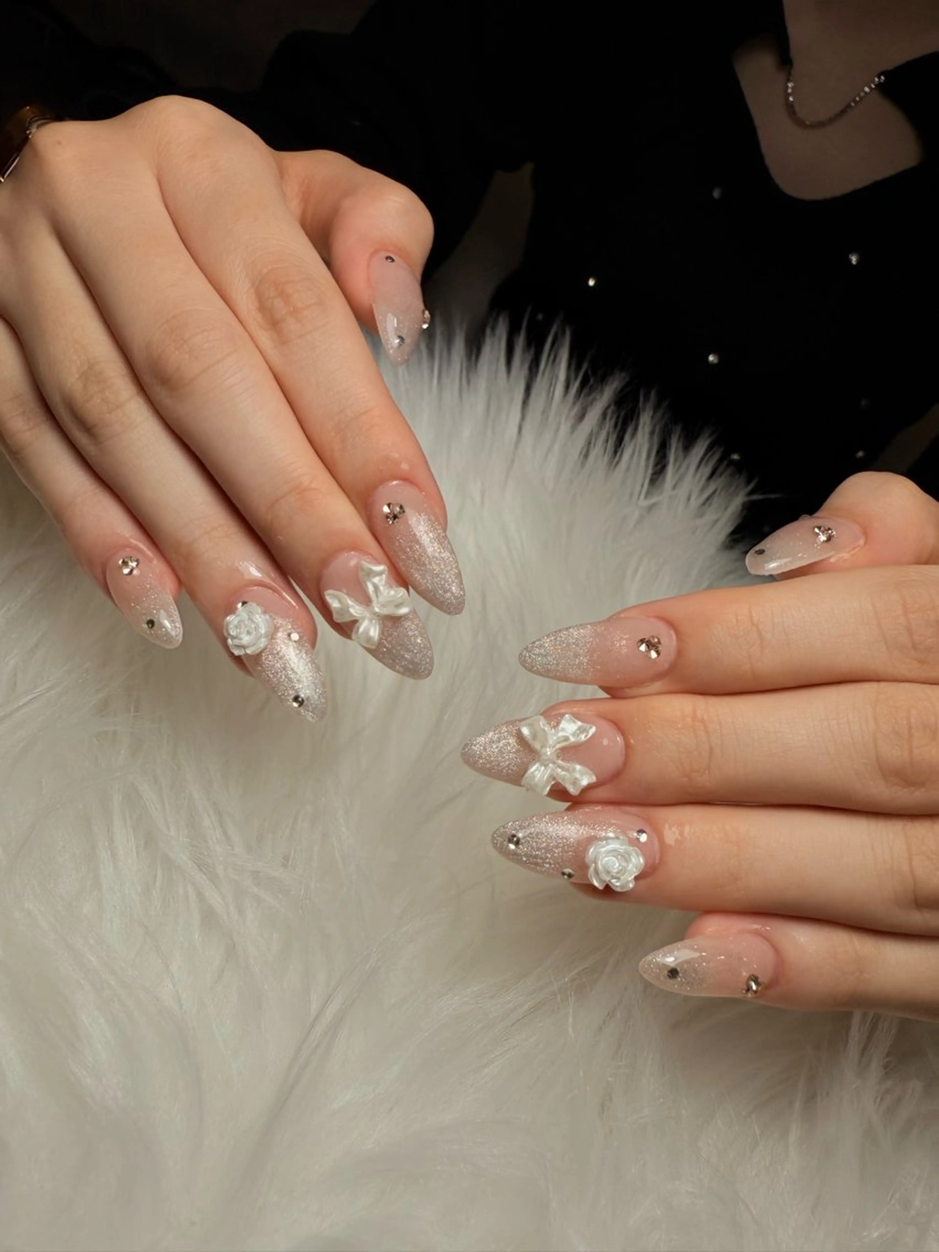 ネイル フレンチネイル キラキラネイル マグネットネイル ミラーネイル ニュアンスネイル ハンドネイル rina nailのネイルデザイン