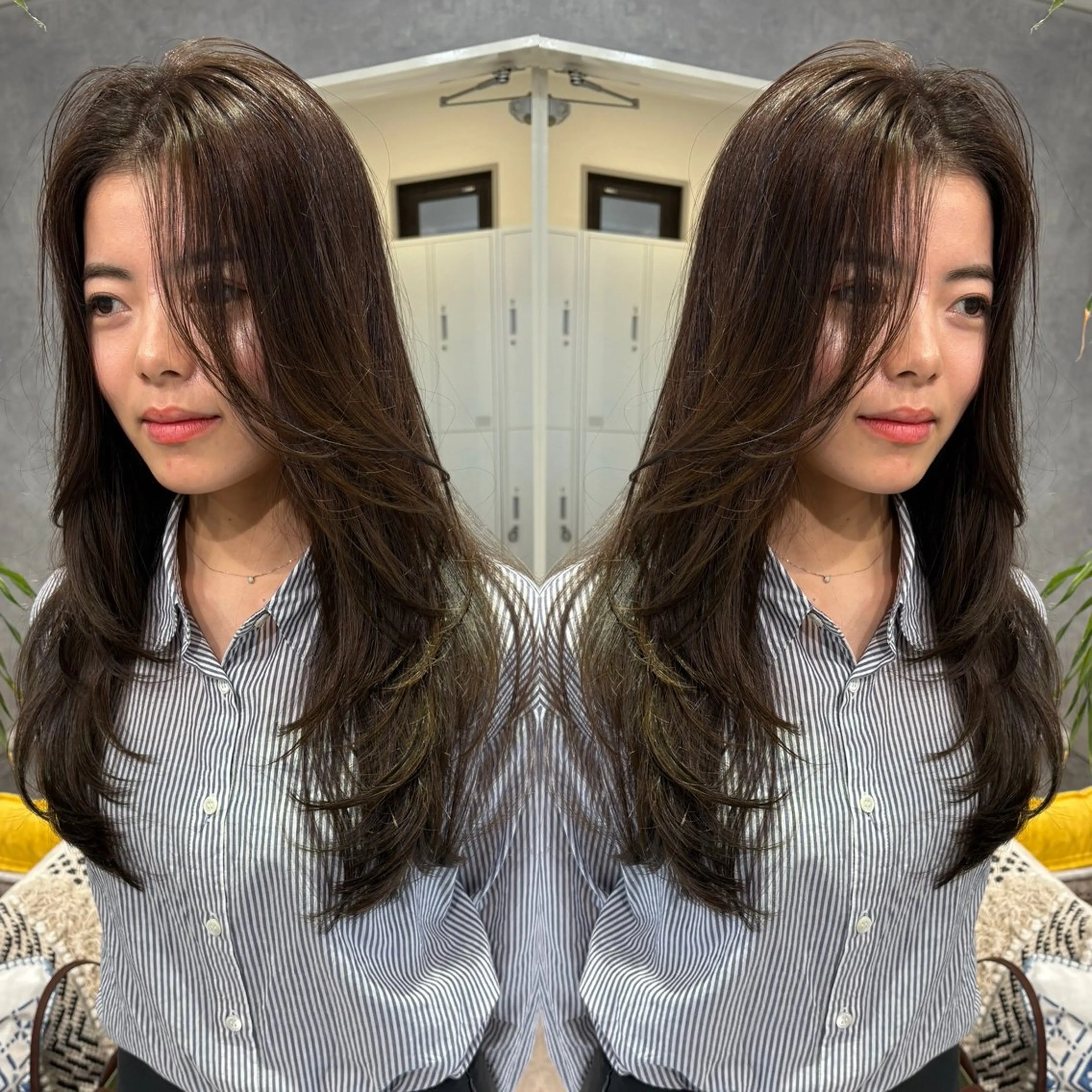 ロング 髪質改善 レイヤーカット 大人上品特化 レイヤー🇺🇸山村のヘアスタイル