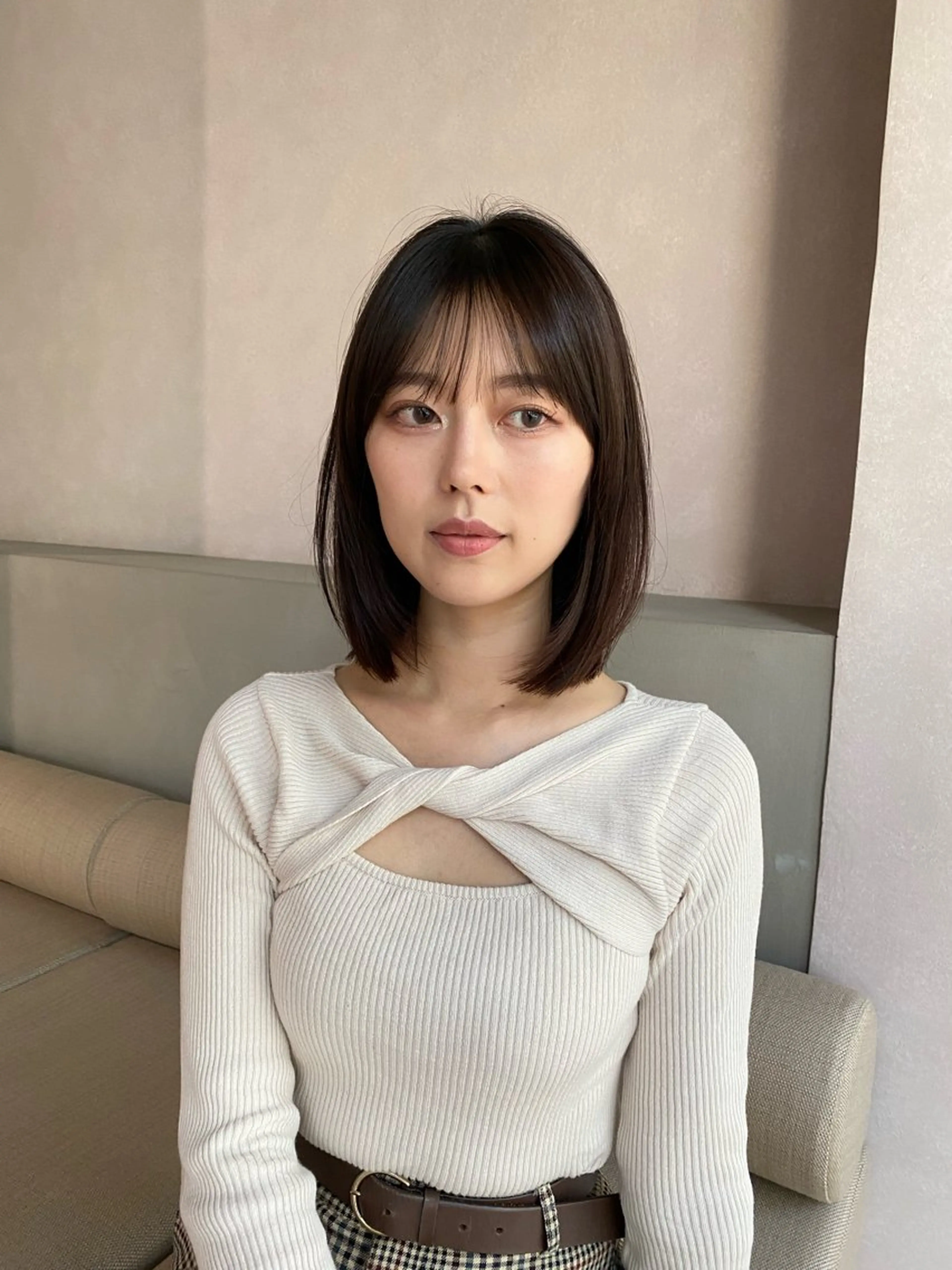 ミディアム ボブ 栗原 瑞稀のヘアスタイル