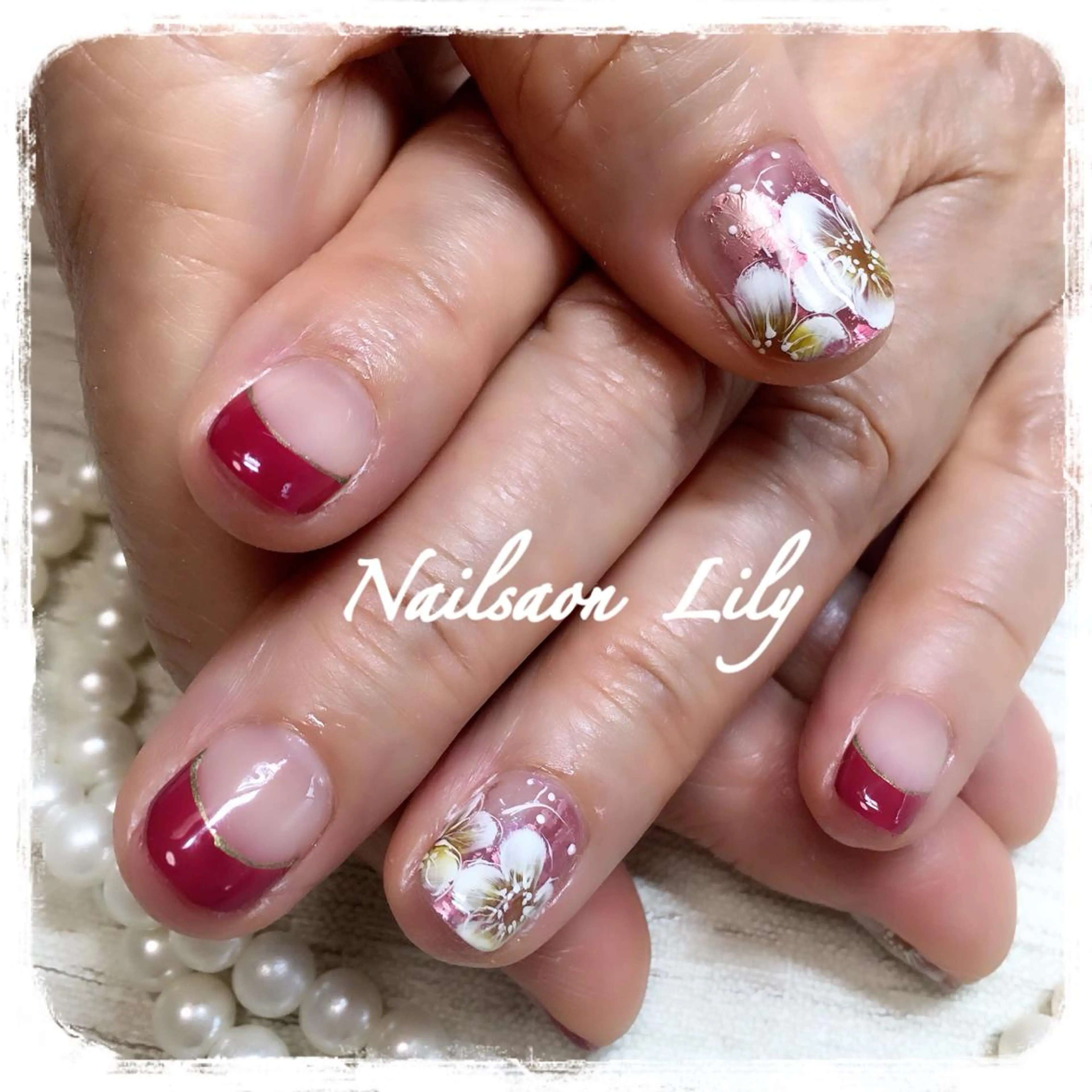 ネイル フラワーネイル Lily*nail 🌻Mii🌻のネイルデザイン
