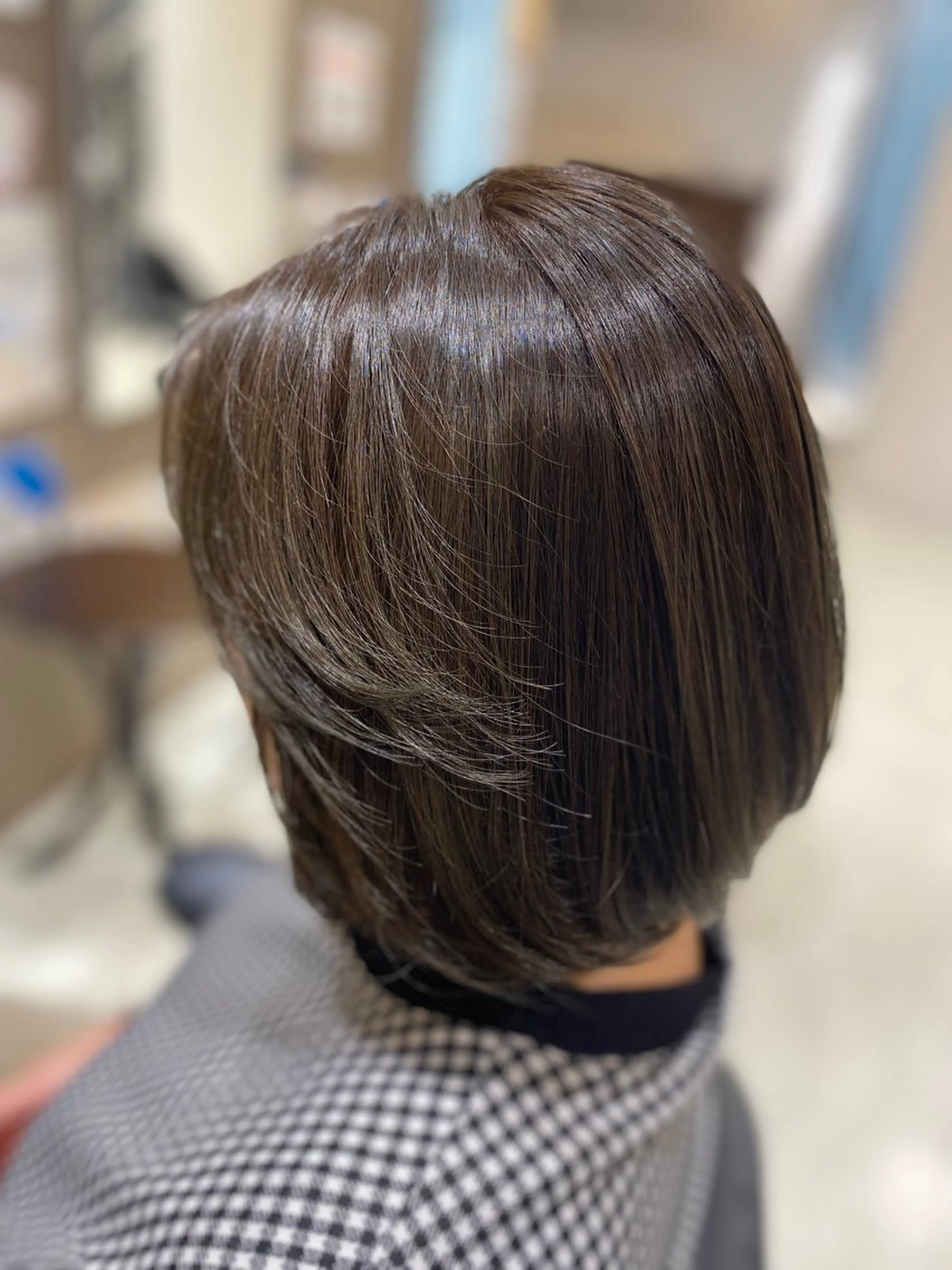 ミディアム アッシュ アッシュグレー アッシュグレージュ ボブ カット ヘアカラー トリートメント 韓国ヘア/ヨシンモリ /髪質改善/土本遥のヘアスタイル