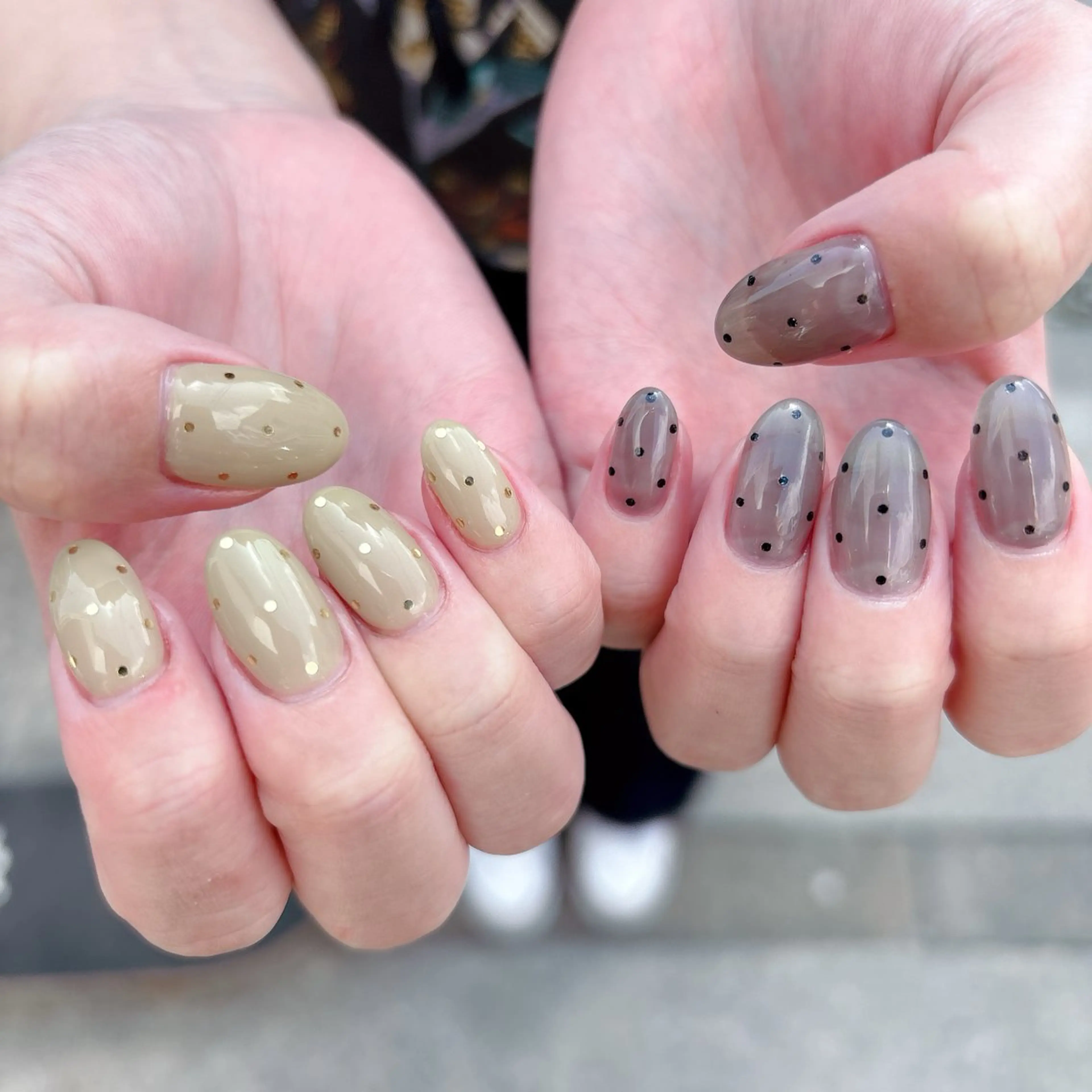 ネイル ドット ピスタチオネイル 春ネイル ハンドネイル nailsalon Asryのネイルデザイン