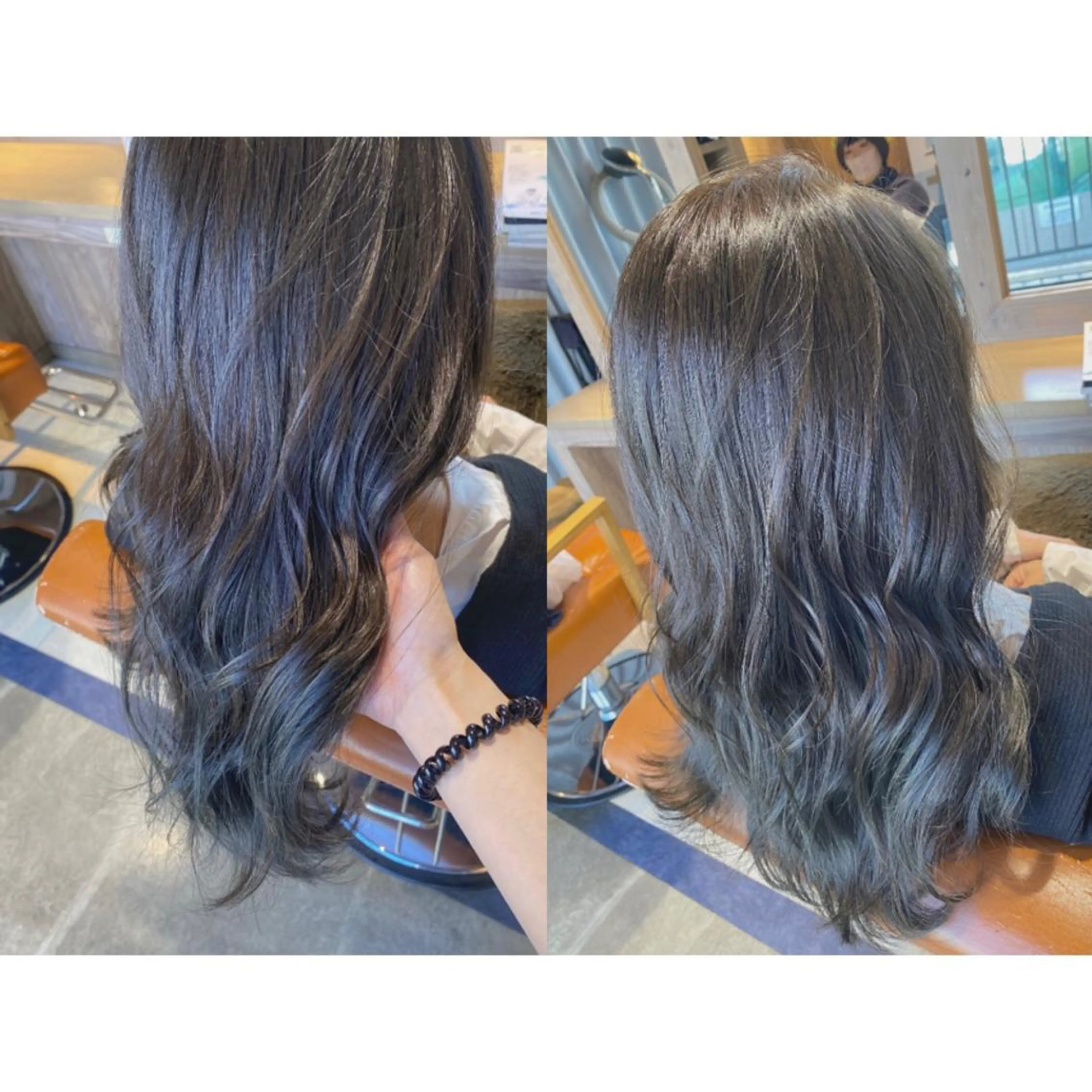 カラー ブルーカラー ブルージュ カット 縮毛矯正 トリートメント 🐻結んで可愛い hair EMI🐻のヘアスタイル