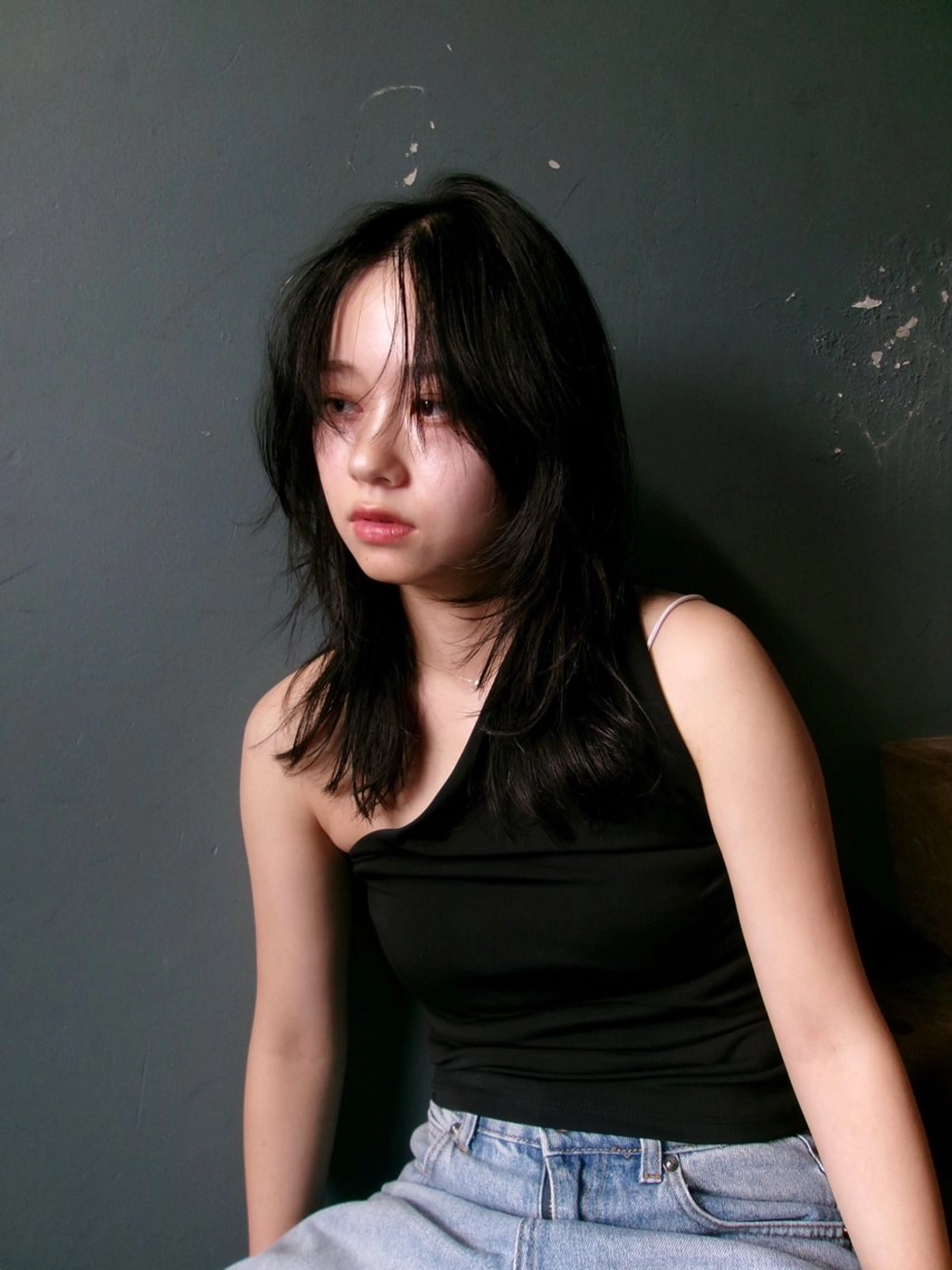 セミロング カット ヘアカラー ハッシュカット🎀 レイヤーカットのヘアスタイル