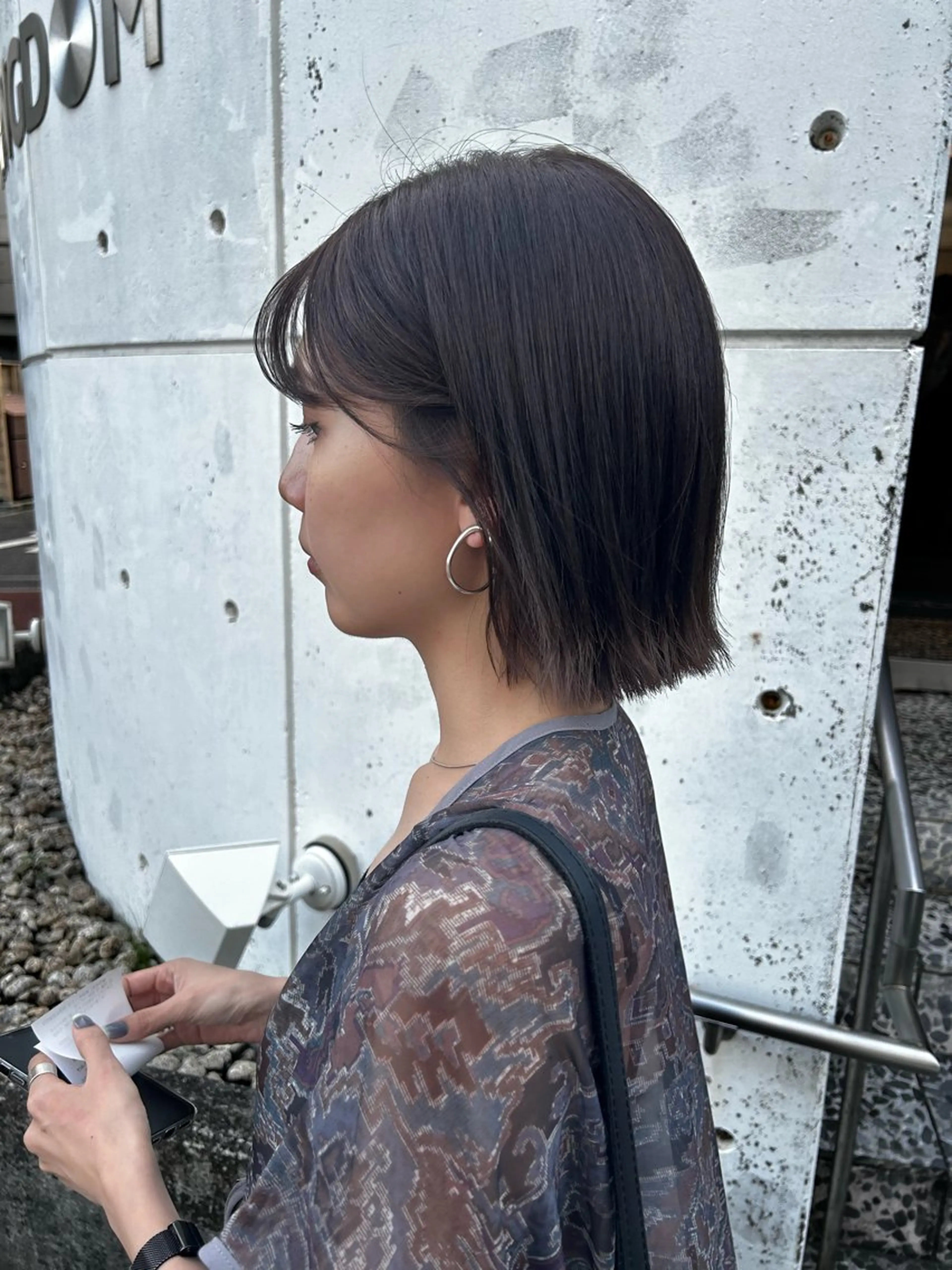 ミディアム カラー イワサキ リカのヘアスタイル