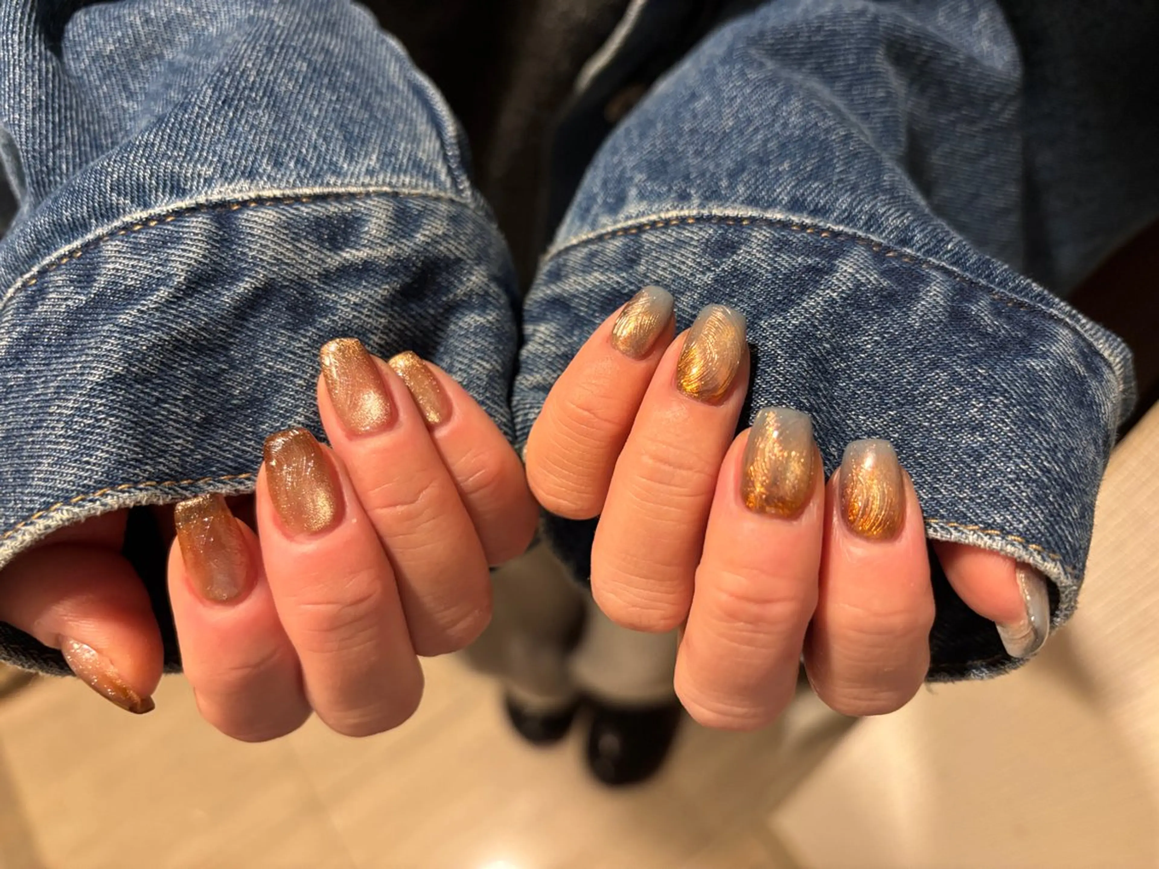 ネイル オーロラネイル グラデーション マグネットネイル ニュアンスネイル 33 nail salon 徳山里美のネイルデザイン