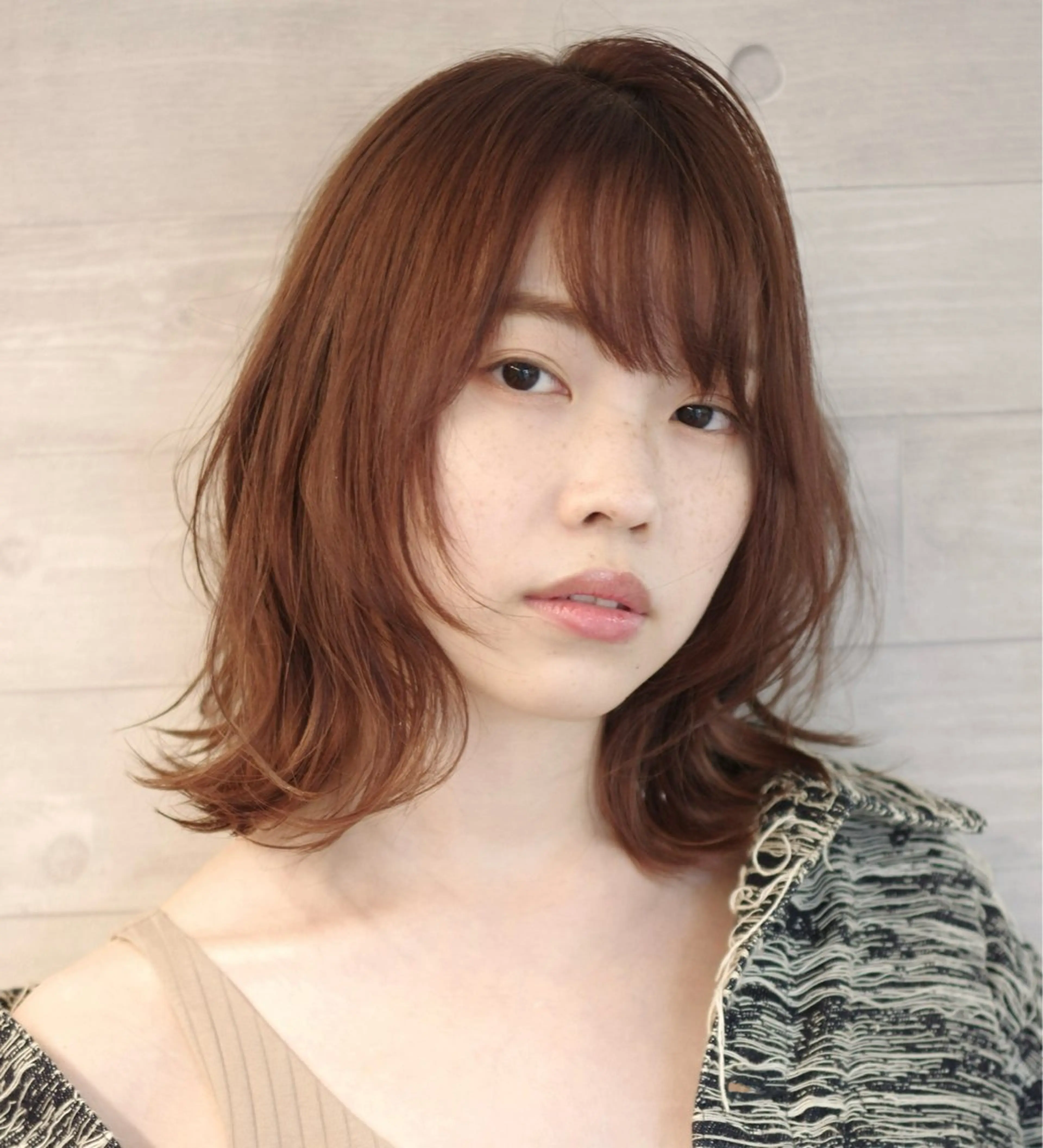 ミディアム カラー パーマ 西川 賢一のヘアスタイル