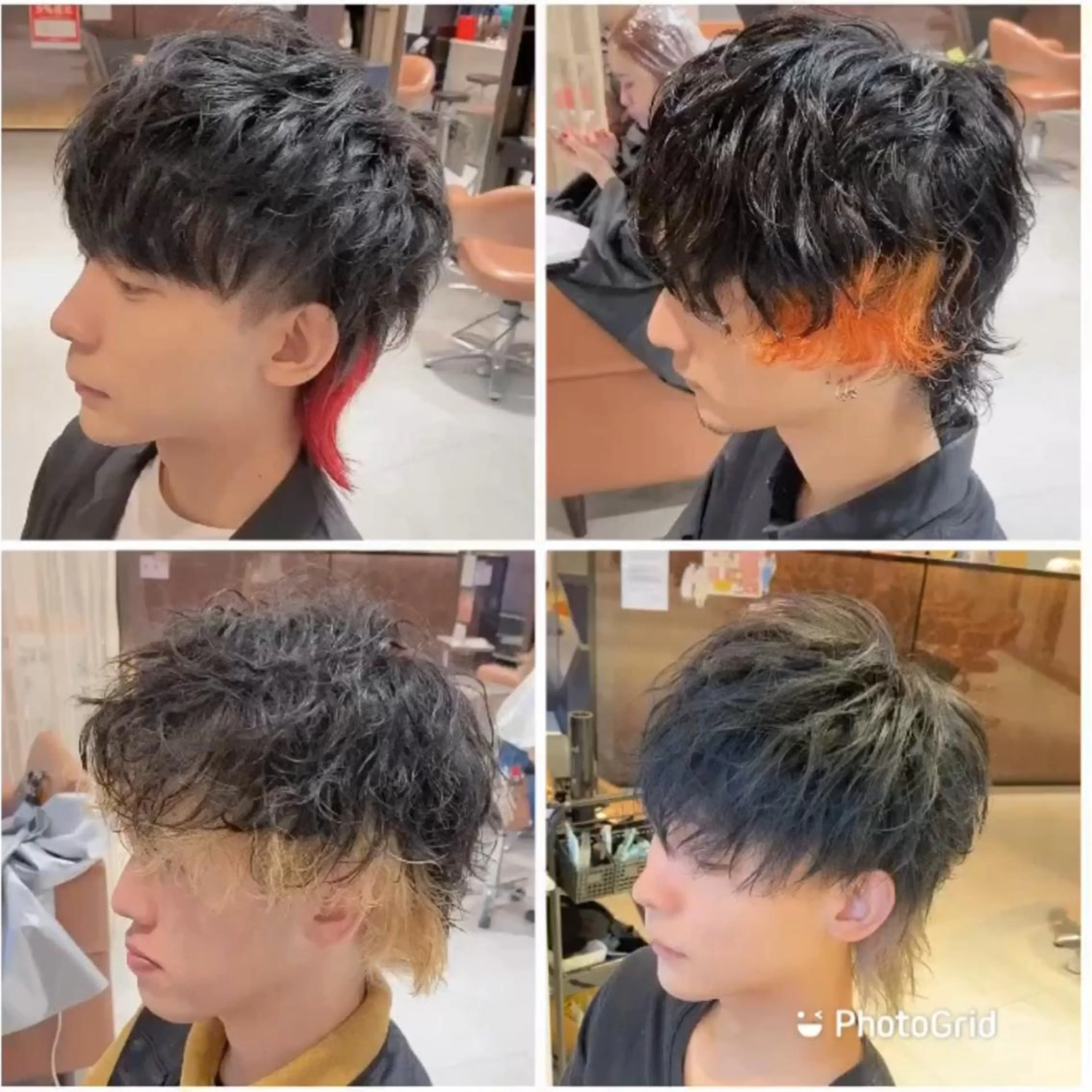 ミディアム カラー パーマ メンズ マッシュウルフ マッシュ メンズウルフカット ウルフカット ヘアカラー トリートメント ヘアセット メンズサロン【owl 心斎橋】難波/アメ村のヘアスタイル