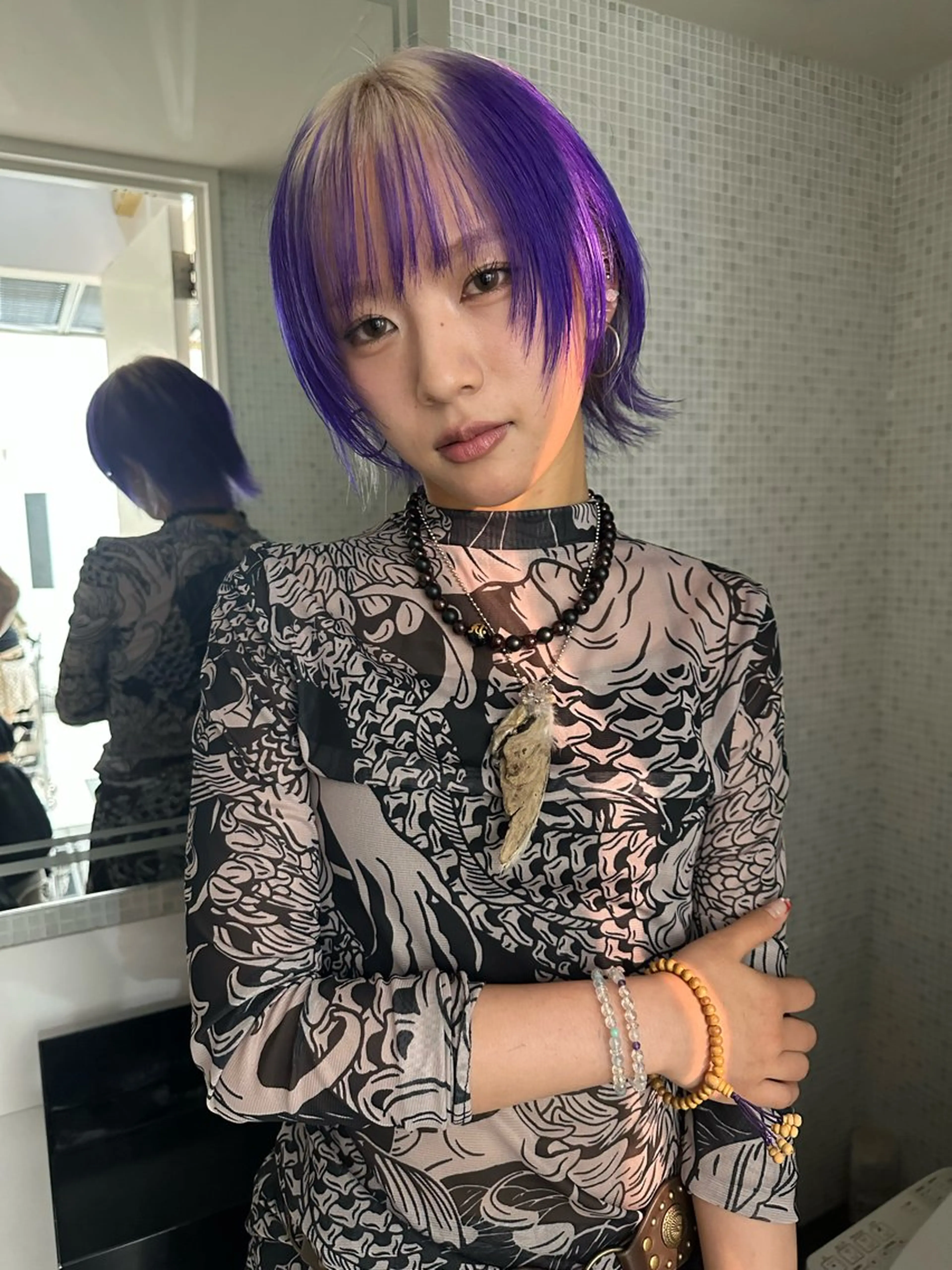 ショート カラー ヘアアレンジ MIYU/ニュアンス /ケアブリーチカラーのヘアスタイル