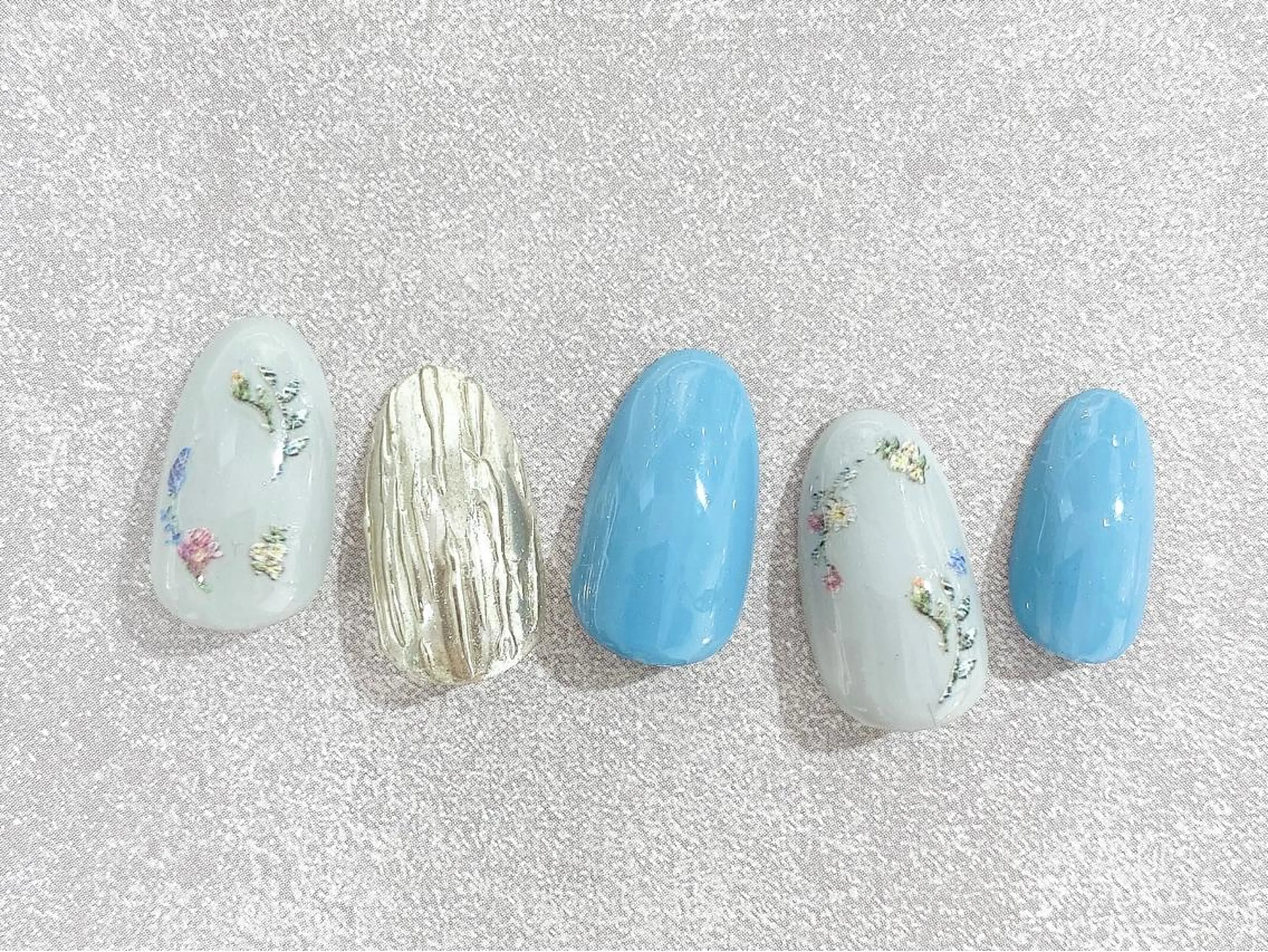 ネイル ブルー ミラーネイル ハンドネイル フジタ エリカのネイルデザイン